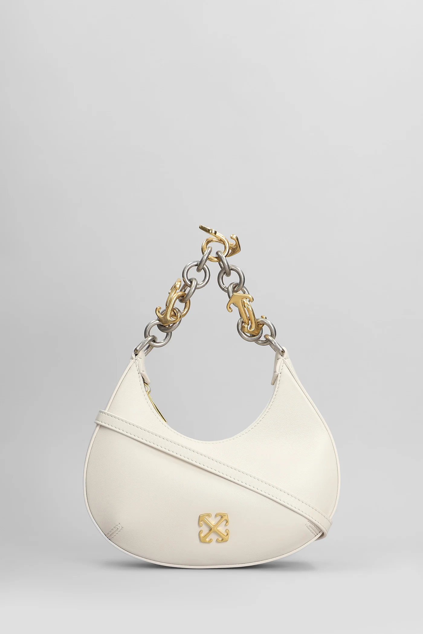 Hemisphere Shoulder bag in beige leather - Image 9