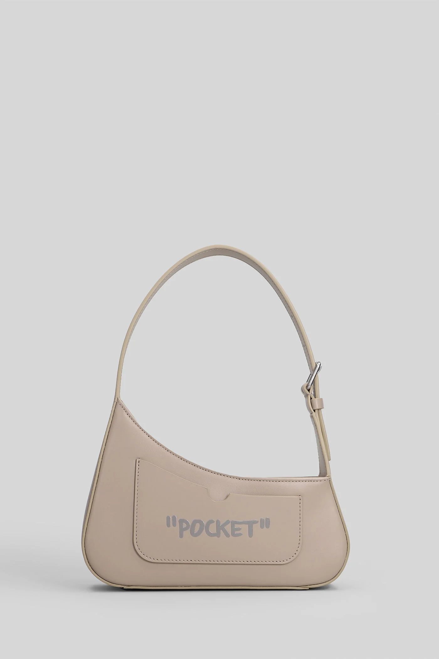 Jitney Shoulder bag in grey leather - Image 3