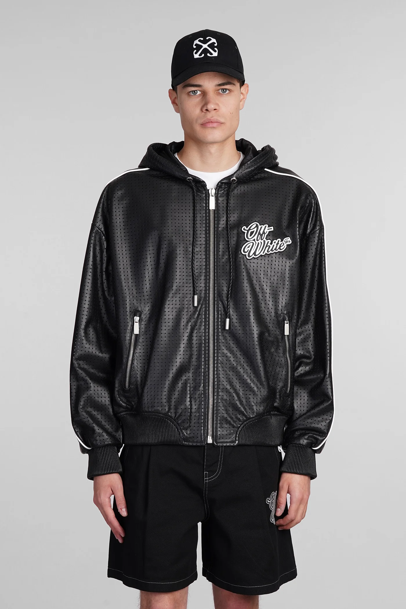 Leather jacket in black leather