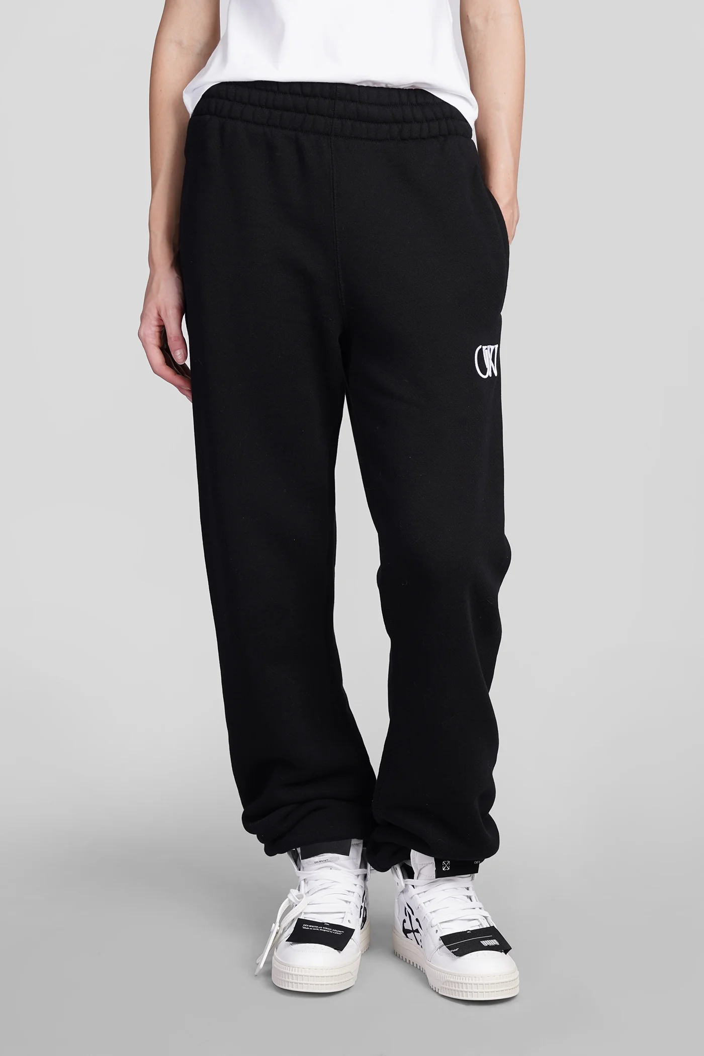 Pants in black cotton