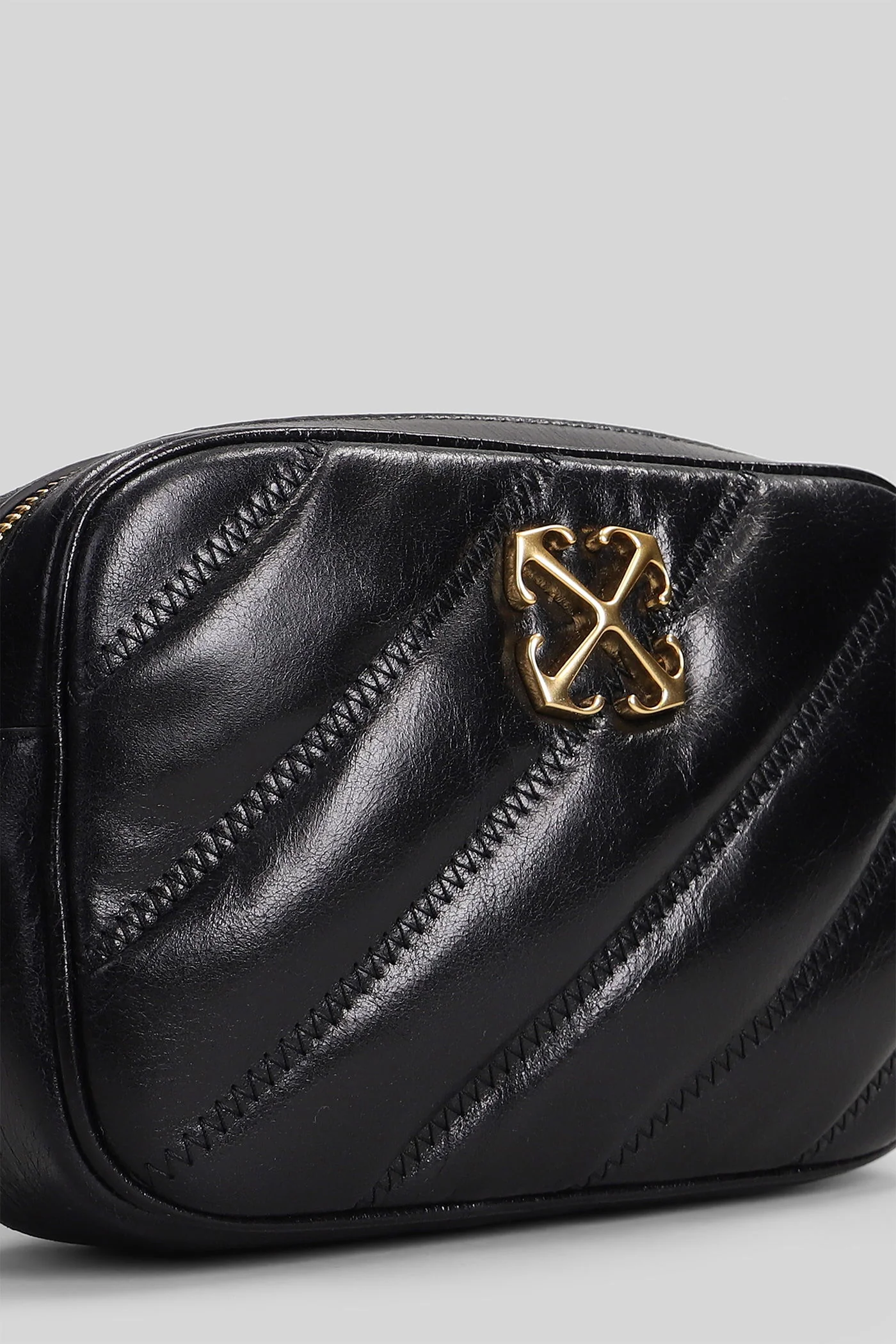 Qulting camera bag s Shoulder bag in black leather - Image 4