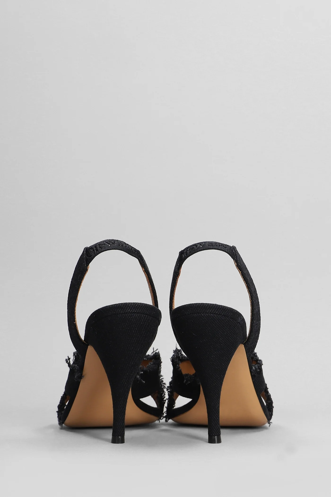Sandals in black cotton - Image 4