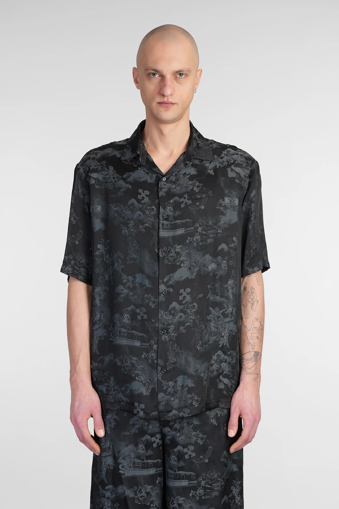 Shirt in black acetate