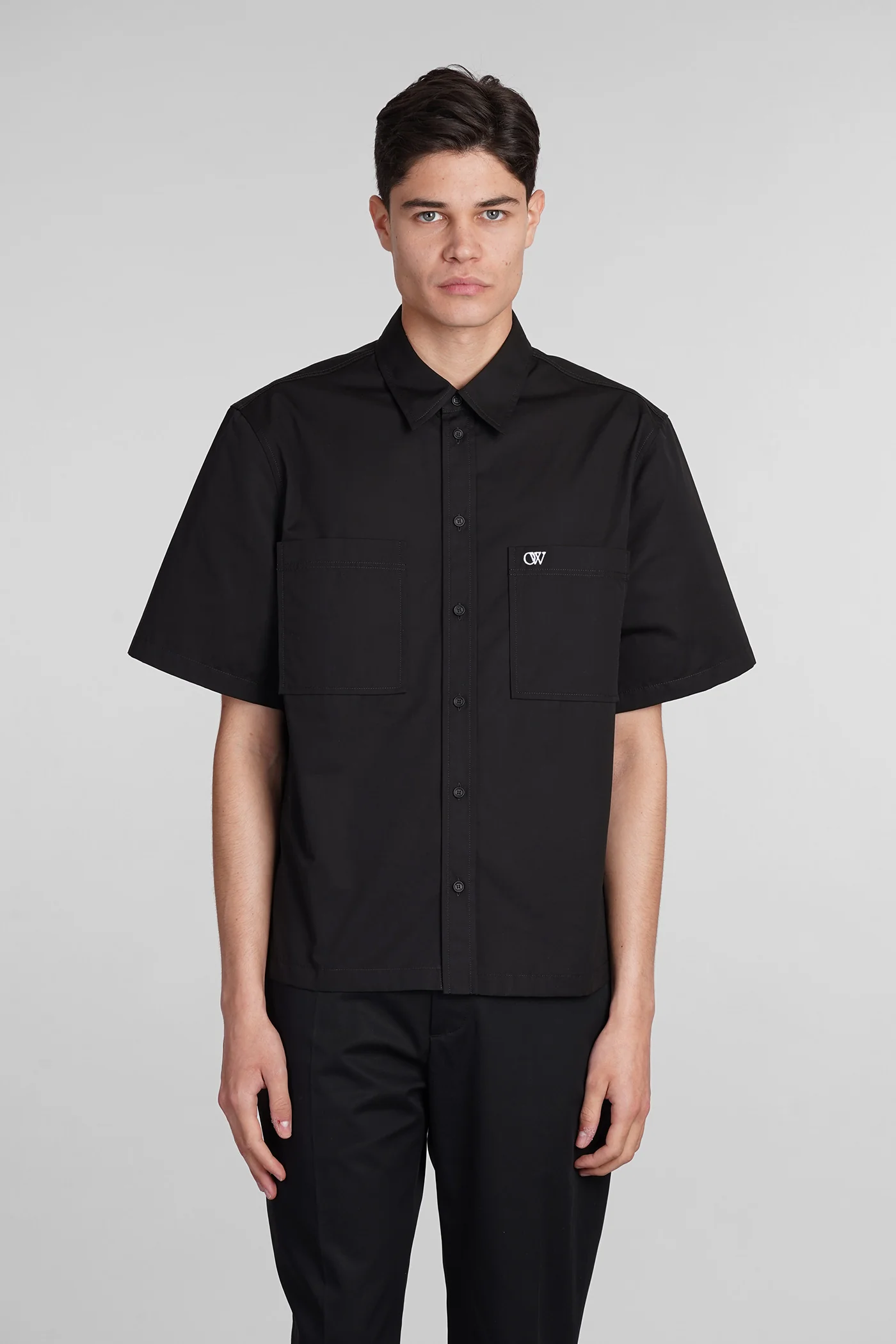 Shirt in black cotton