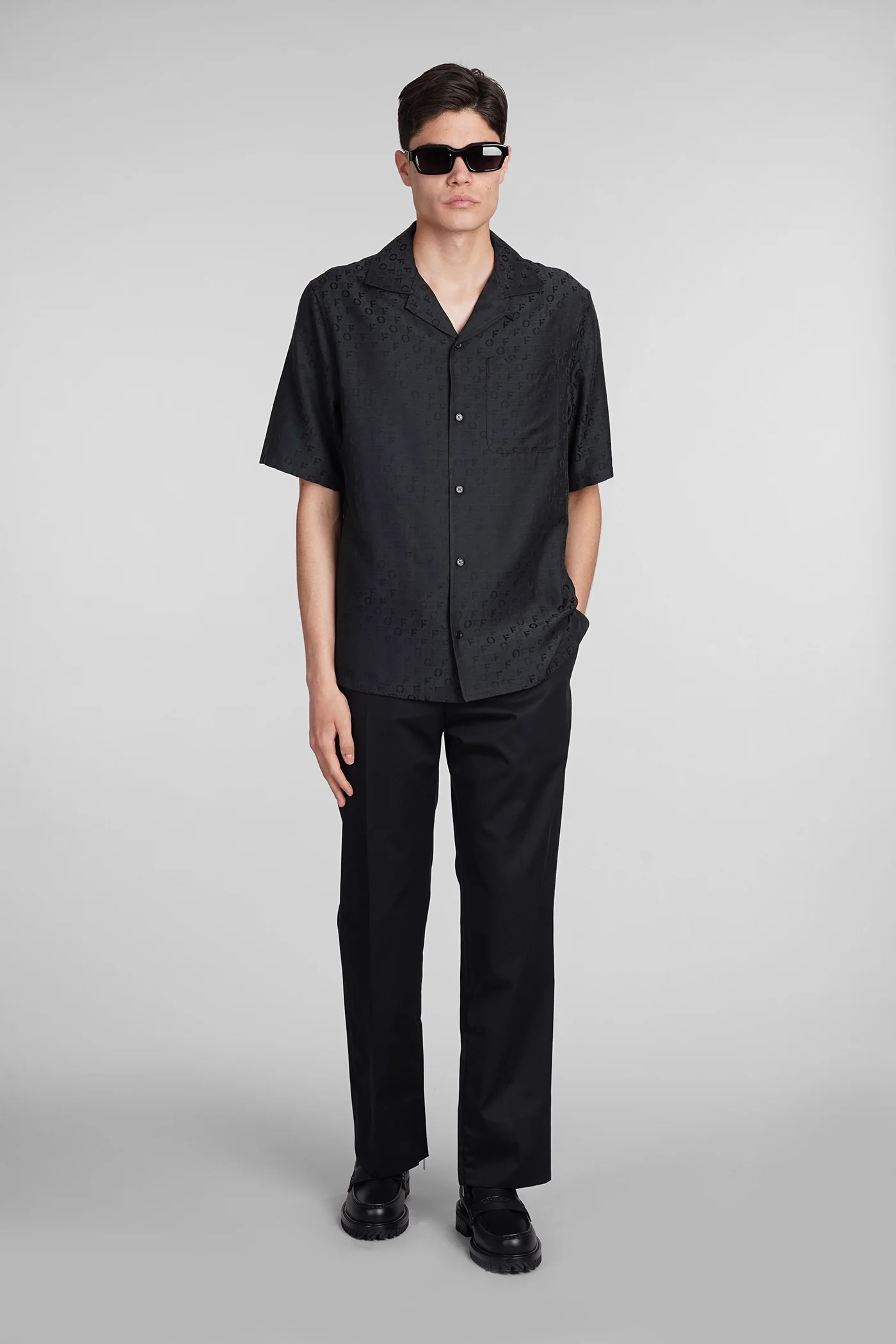 Shirt in black cotton - Image 2