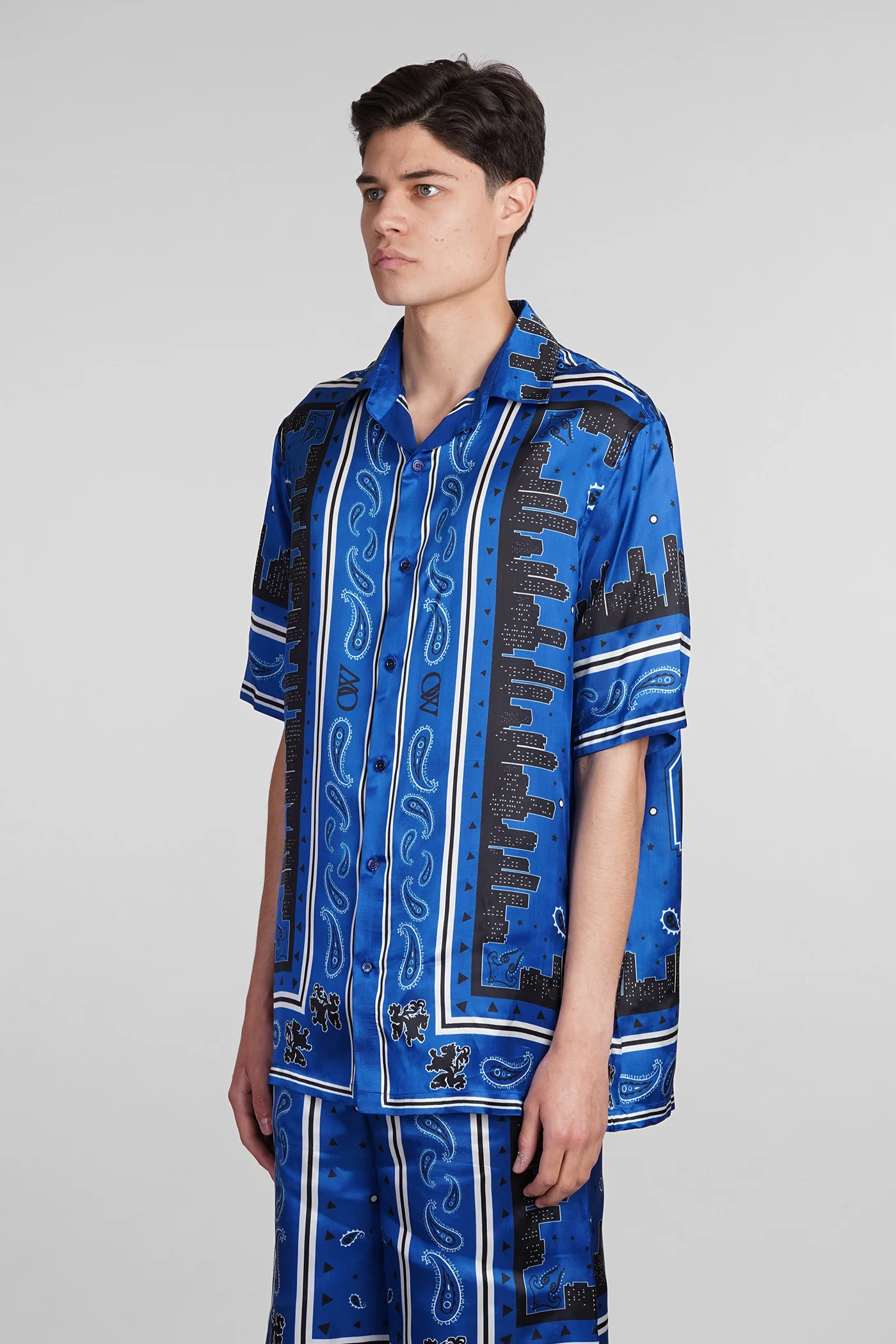 Shirt in blue viscose - Image 4