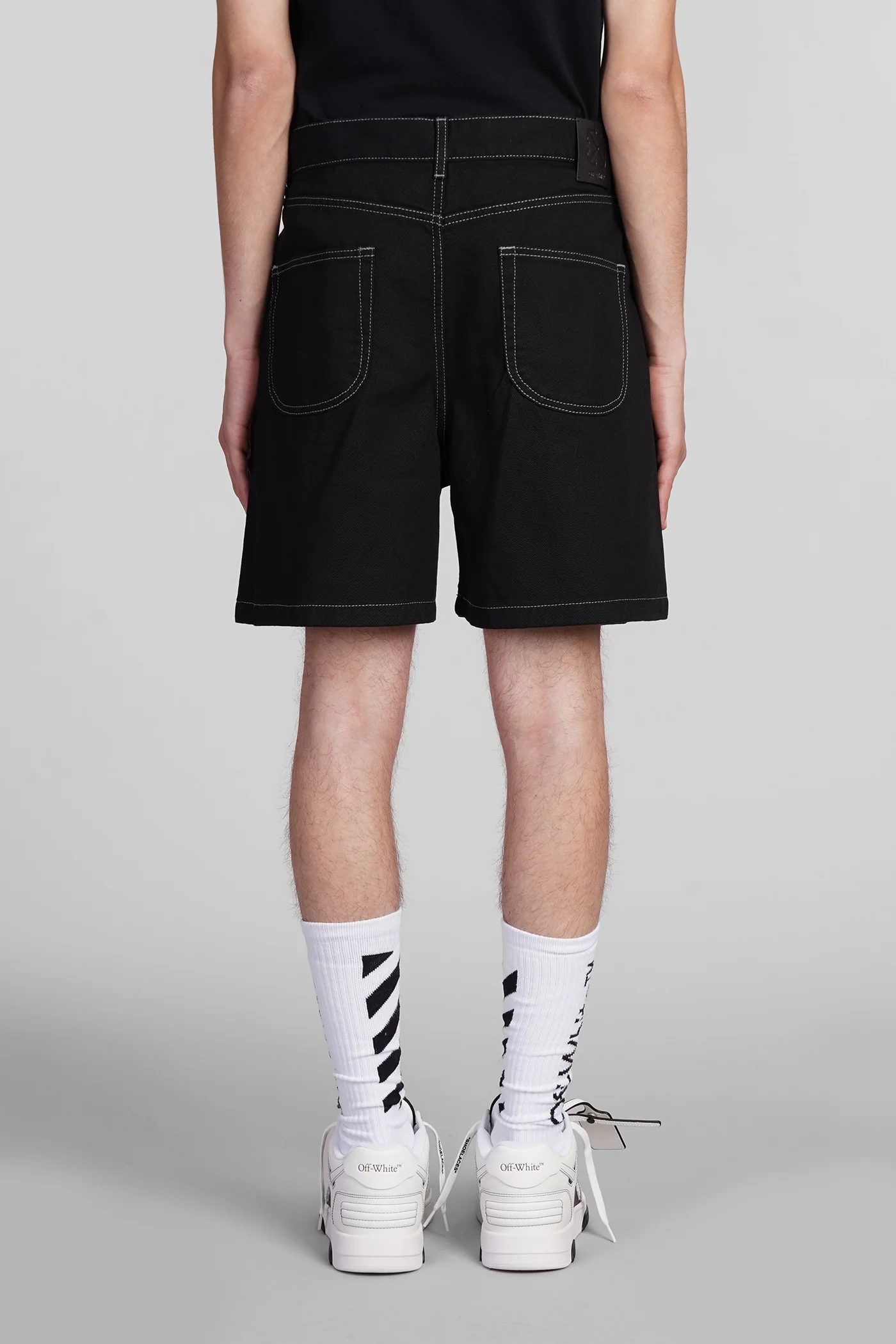 Shorts in black cotton - Image 3