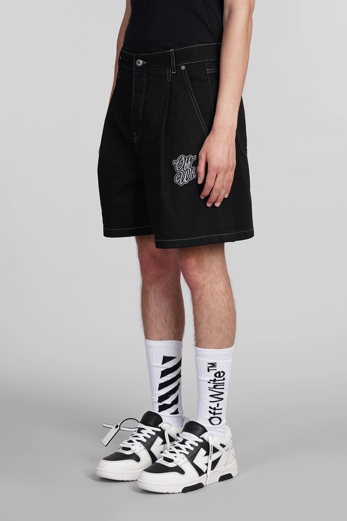 Shorts in black cotton - Image 4