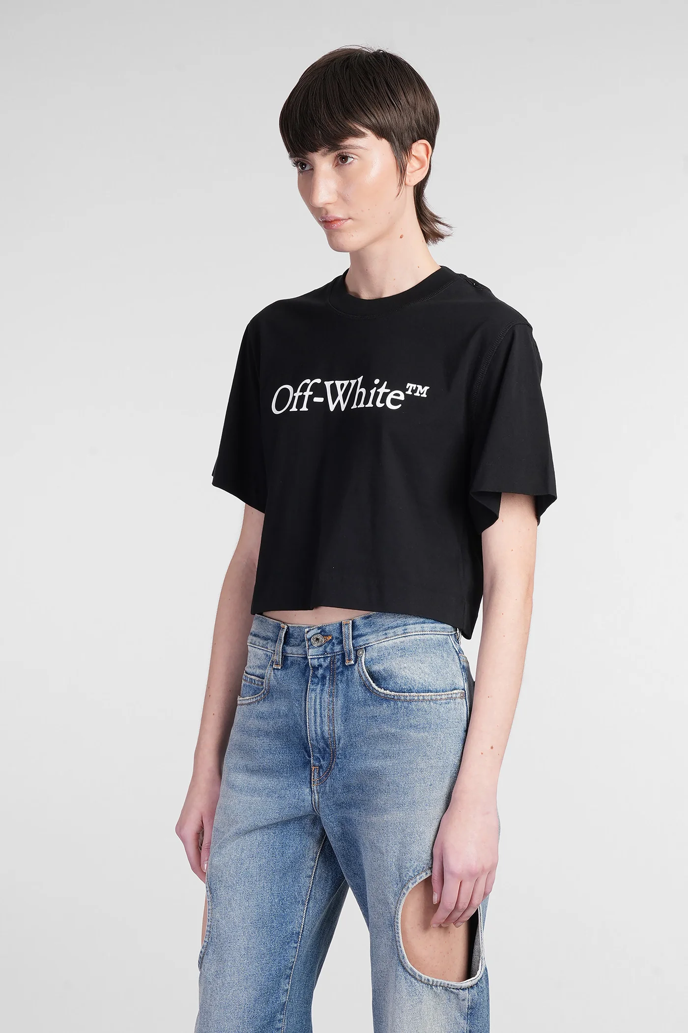 T-Shirt in black cotton - Image 4