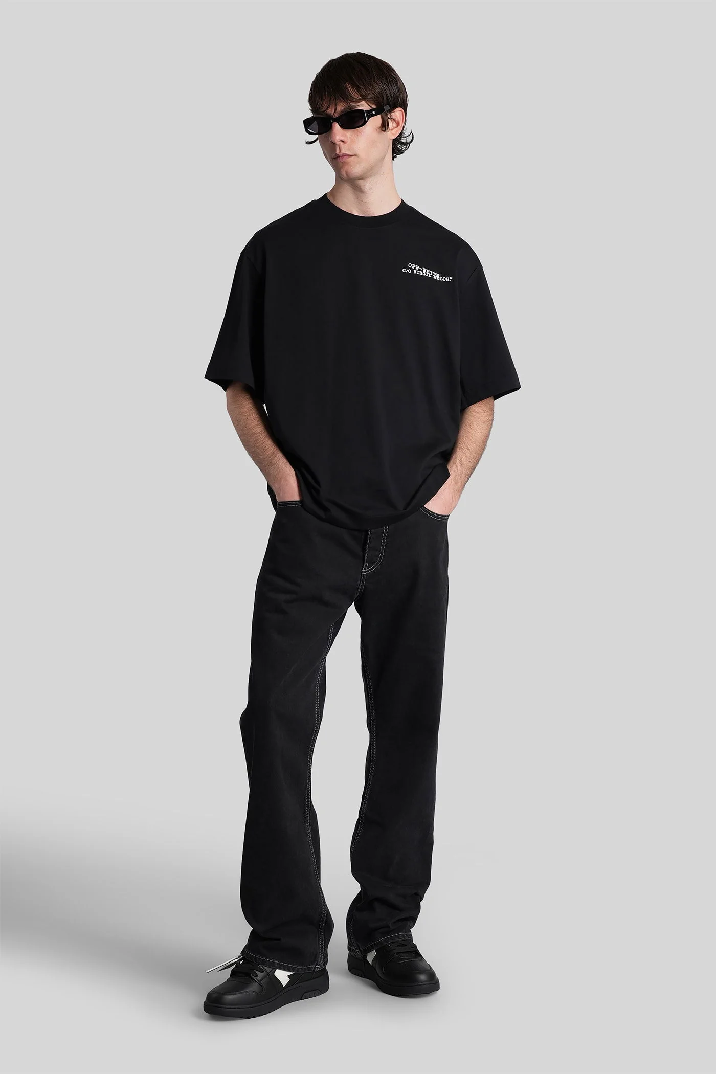 T-Shirt in black cotton - Image 2