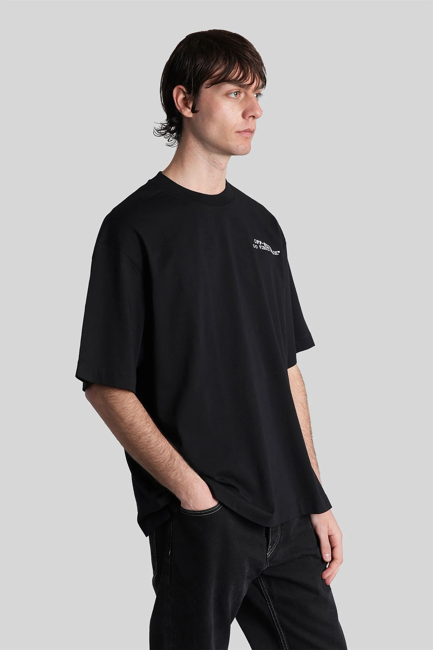 T-Shirt in black cotton - Image 4
