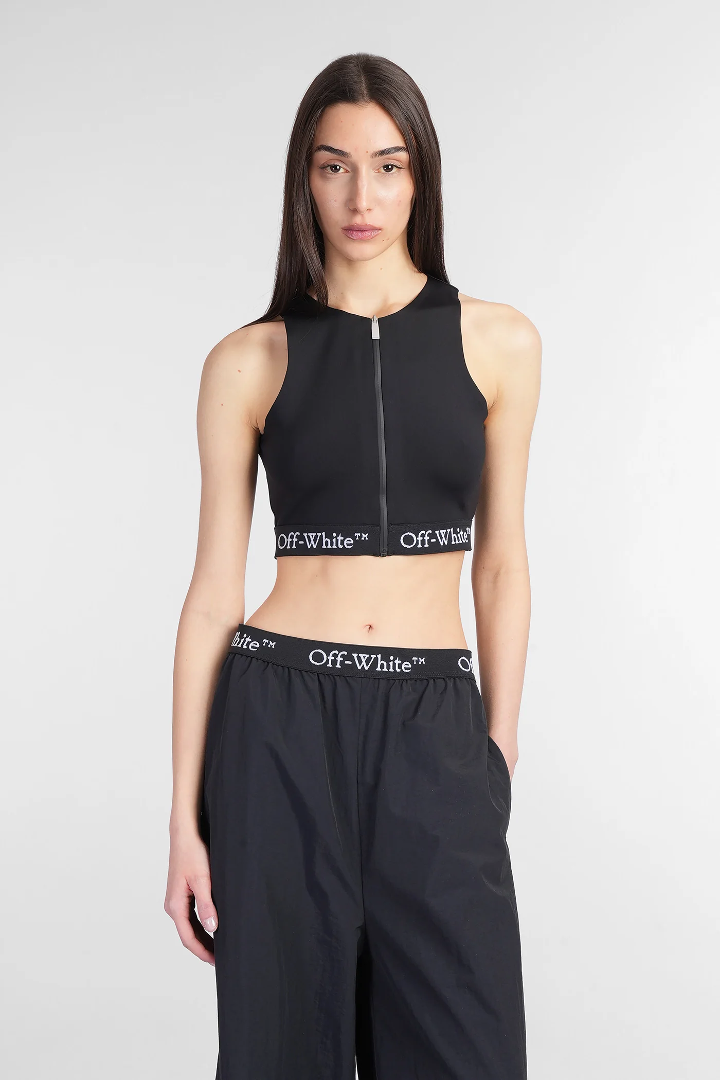 Topwear in black polyamide