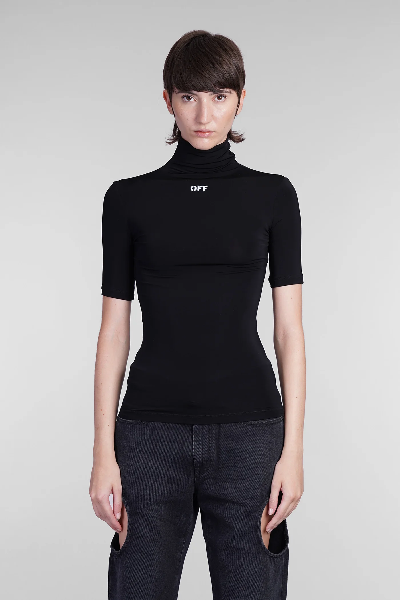 Topwear in black viscose