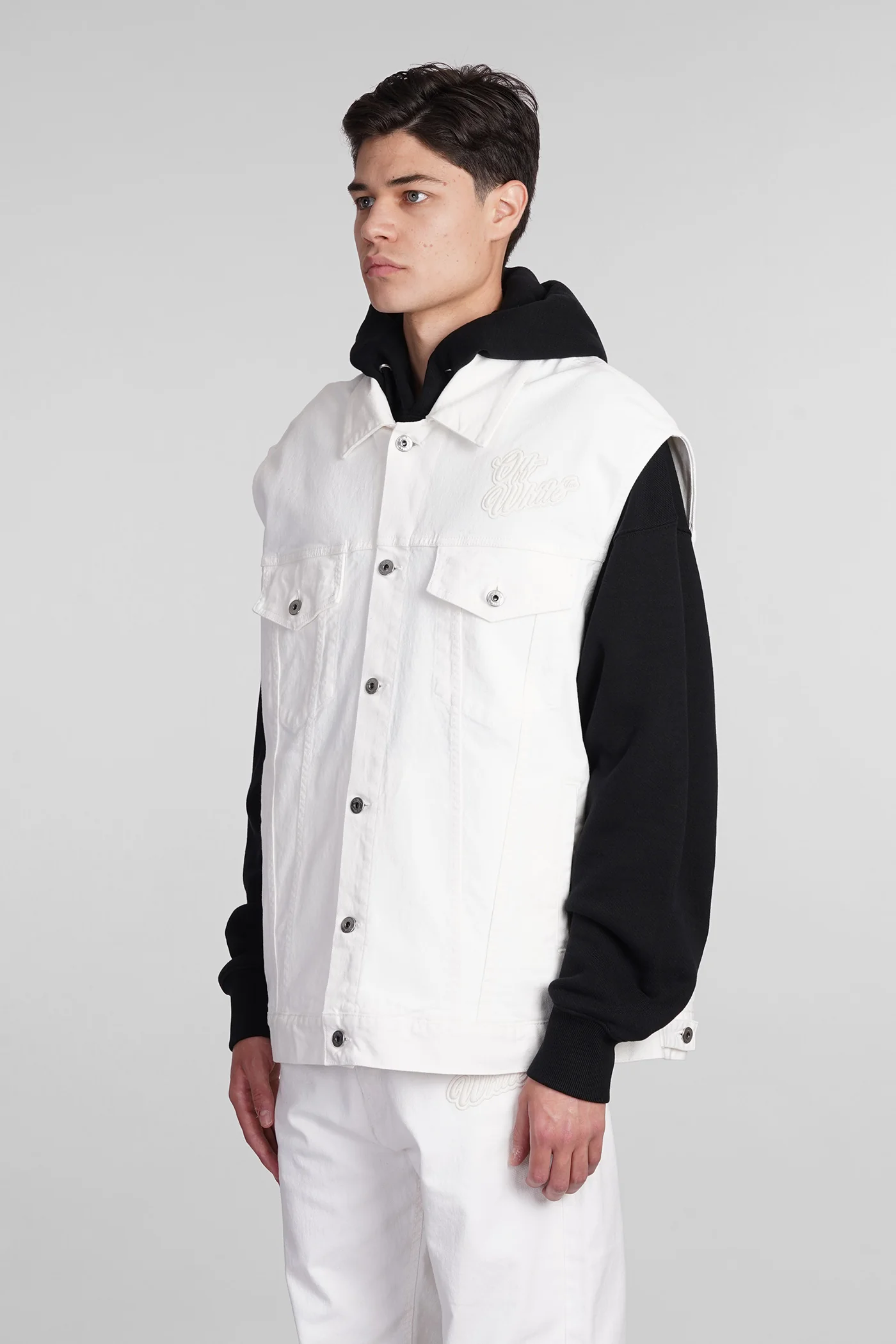Vest in white cotton - Image 4