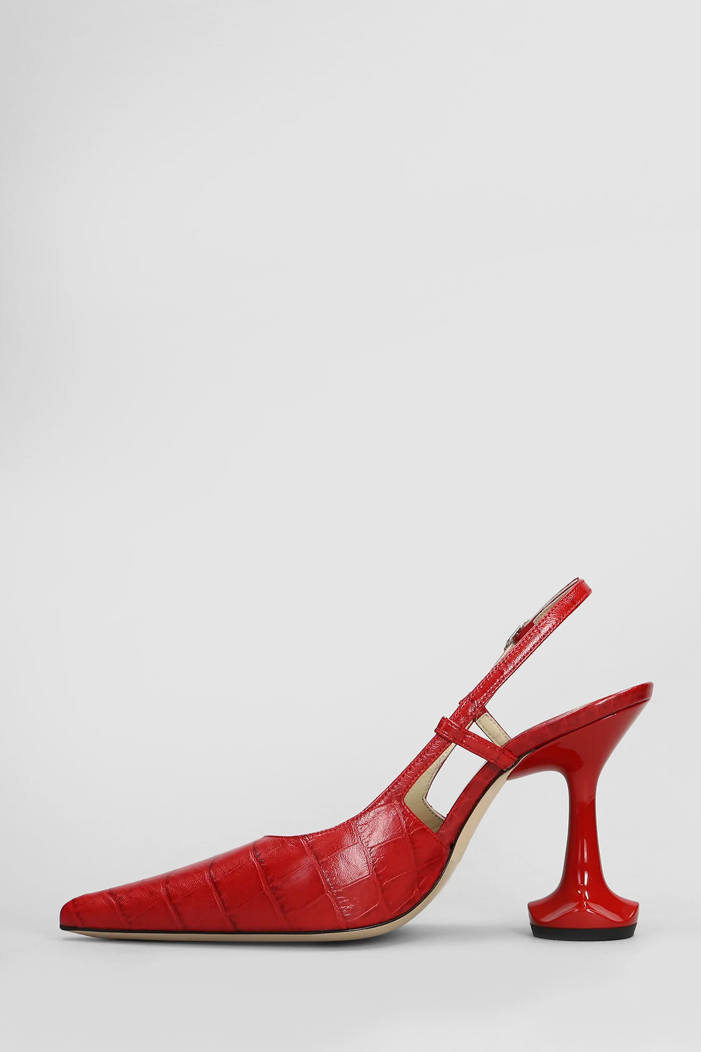 Edna Pumps in red leather - Image 3