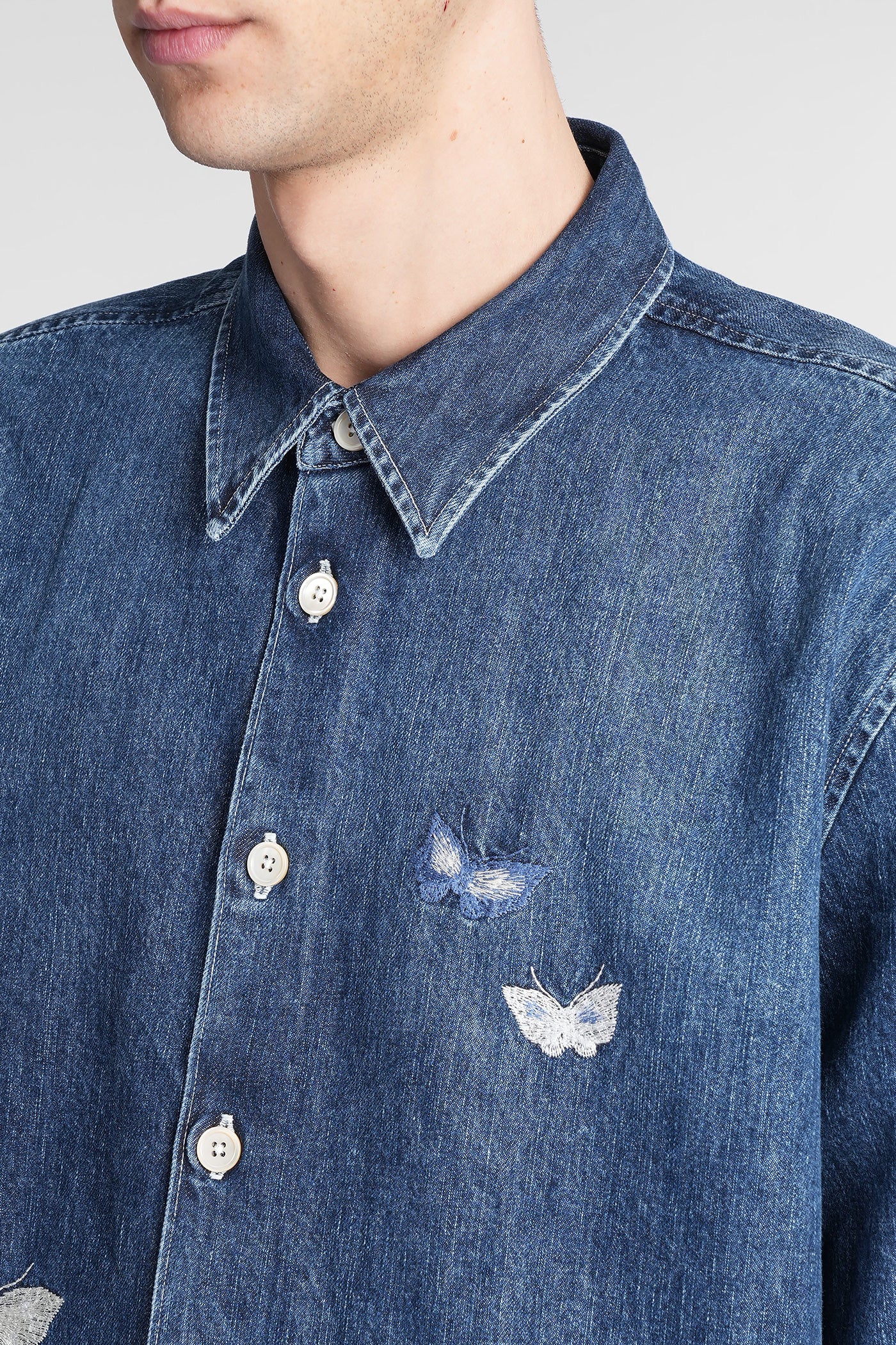 Beyond Shirt in blue cotton - Image 5