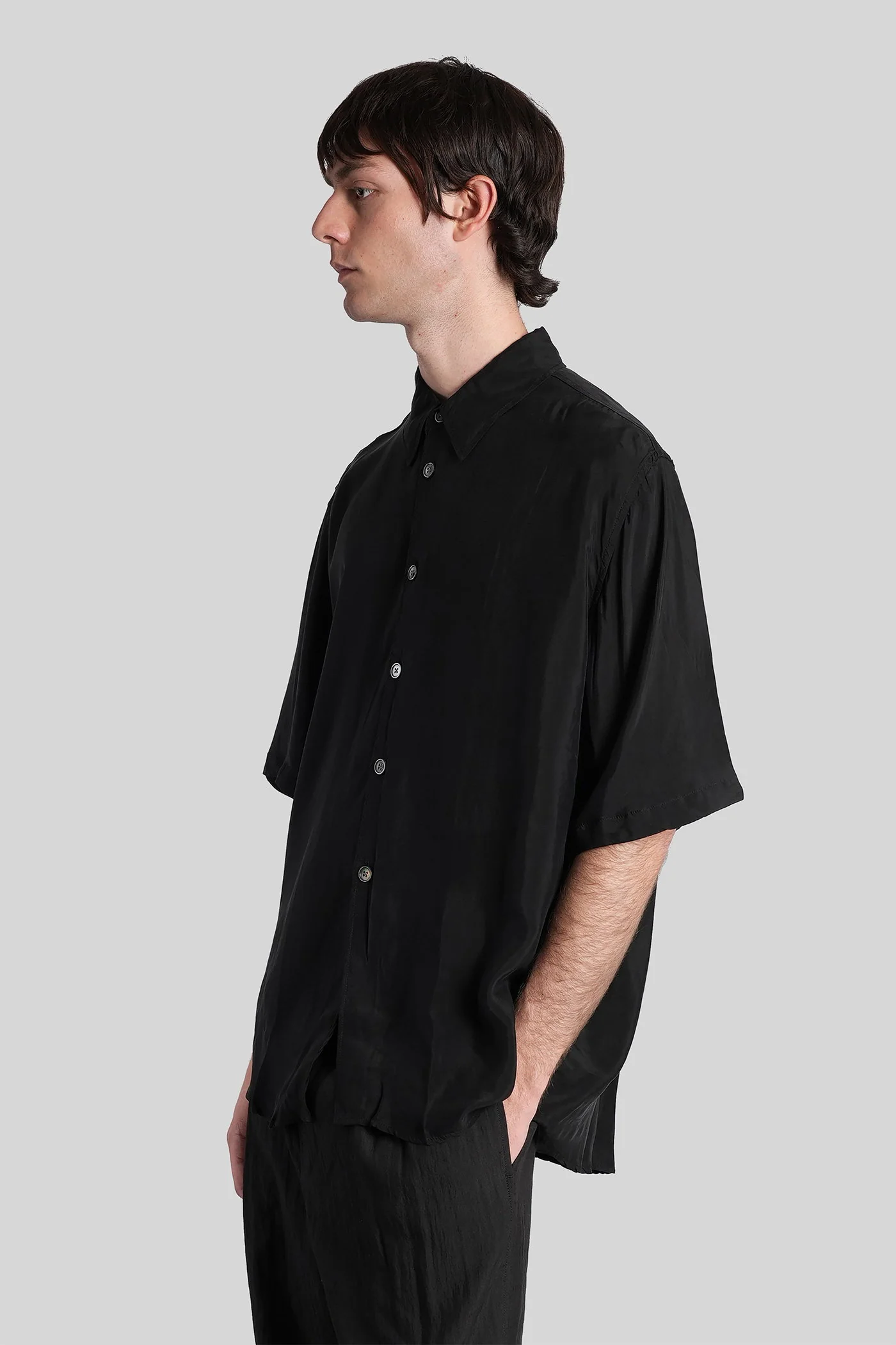 Beyond shirt ss Shirt in black polyamide polyester - Image 4