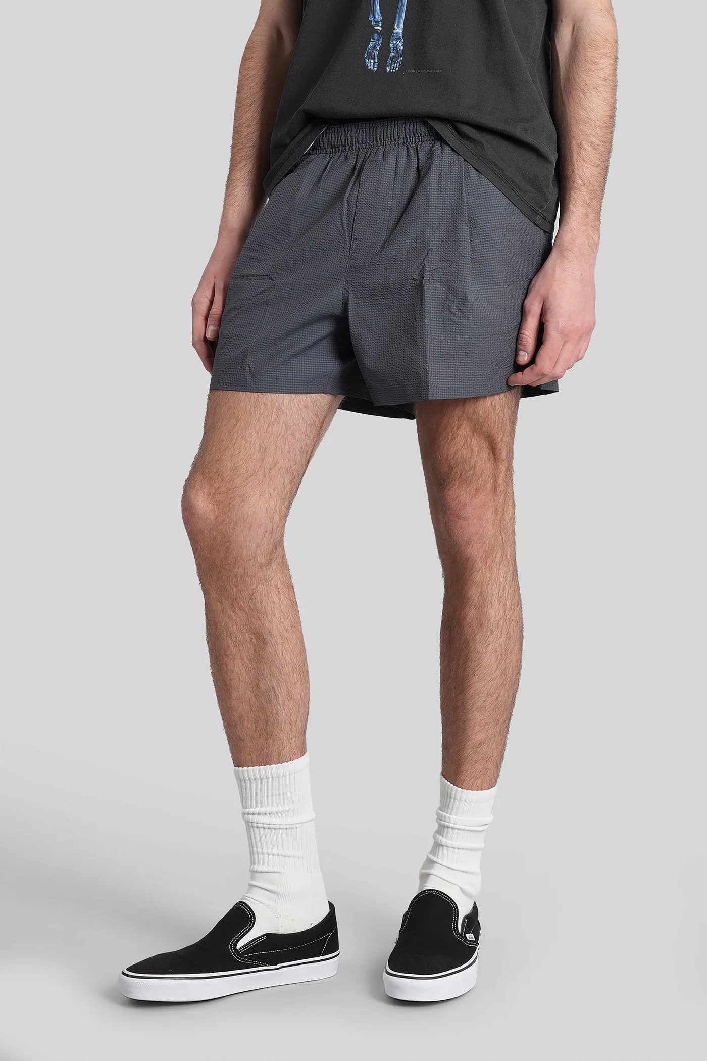 Boxer trunk Beachwear in grey polyester - Image 4