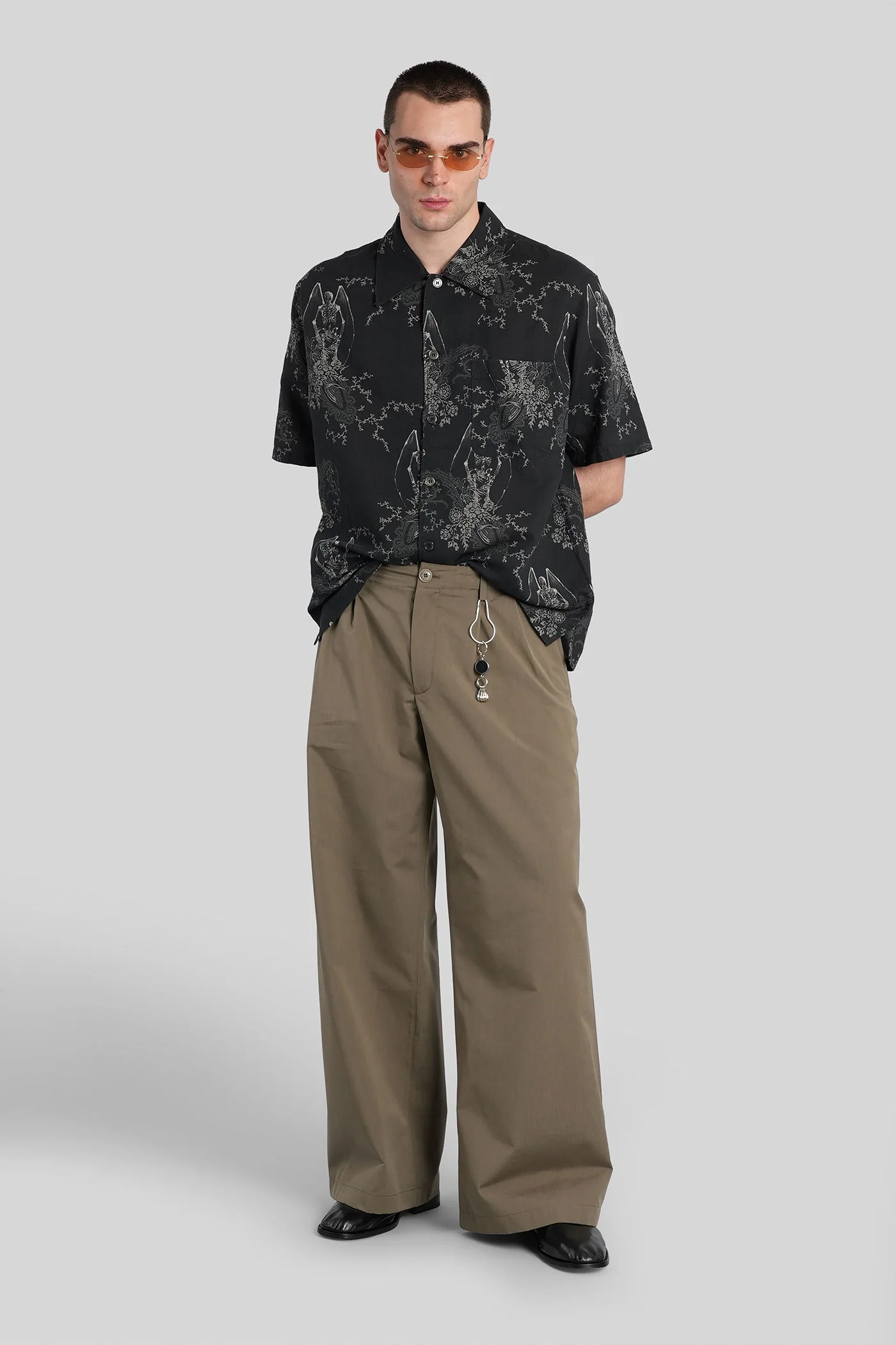 Bridge chino Pants in green wool - Image 2