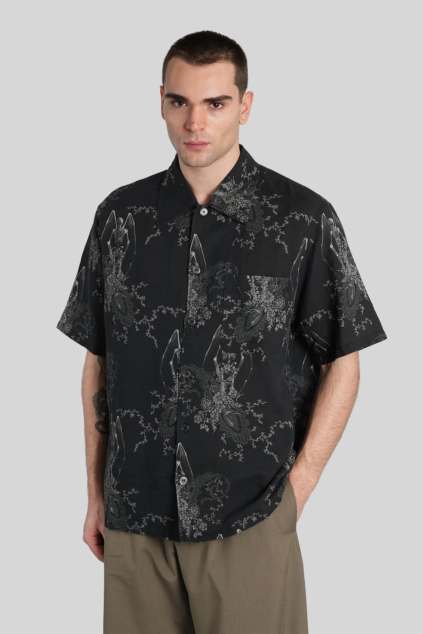 Every shirt Shirt in black cotton and linen