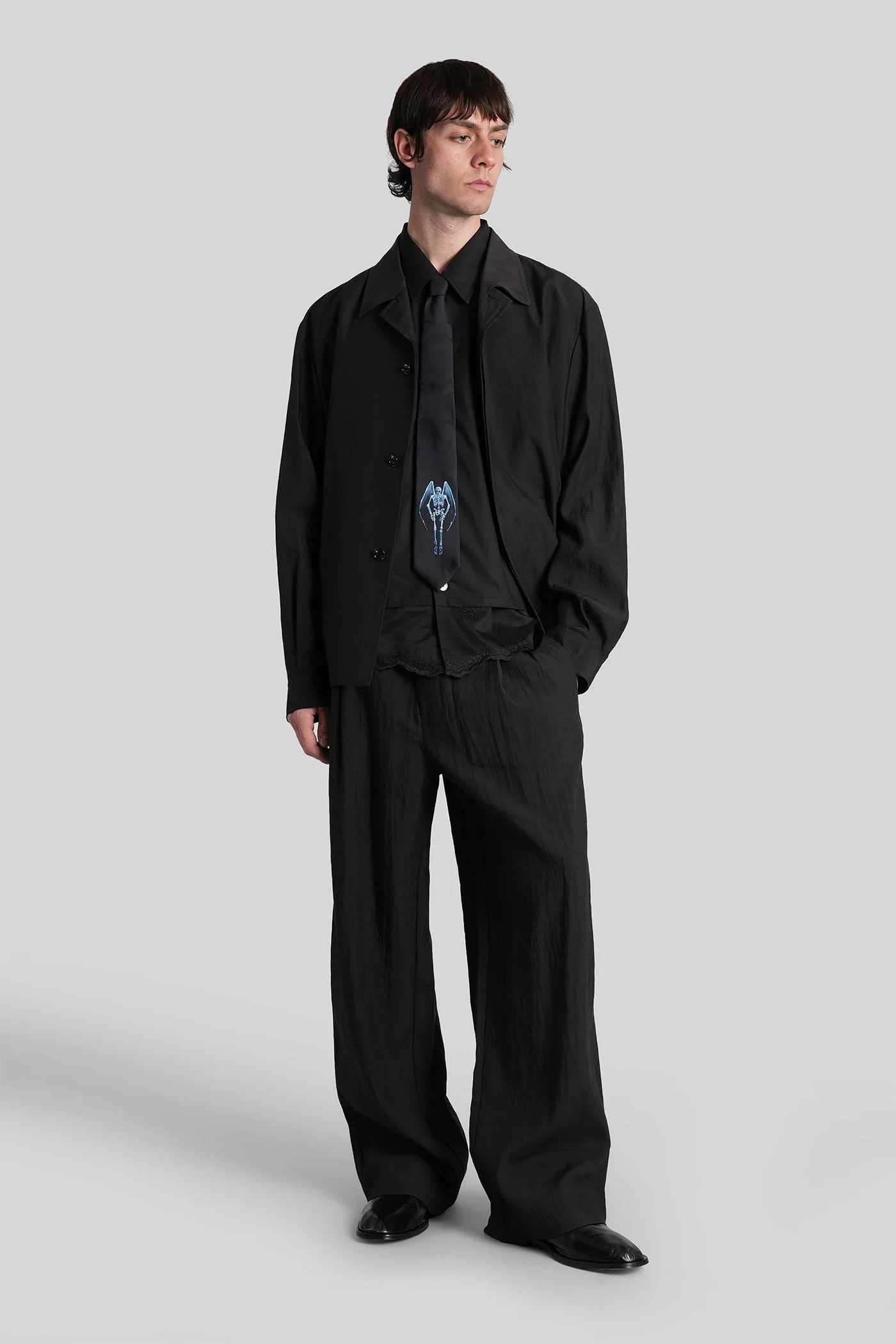 Every shirt Shirt in black wool and polyester - Image 2