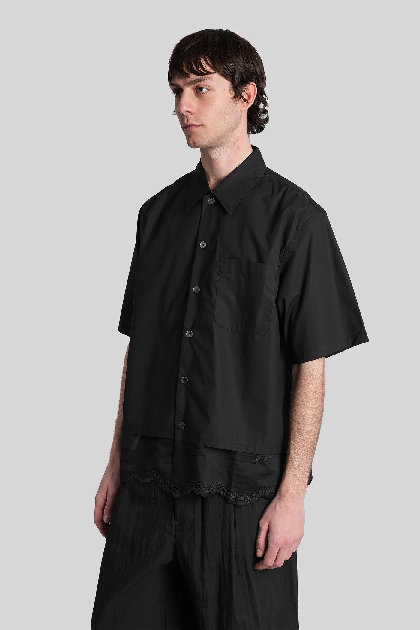 Every shirt Shirt in black wool and polyester - Image 4