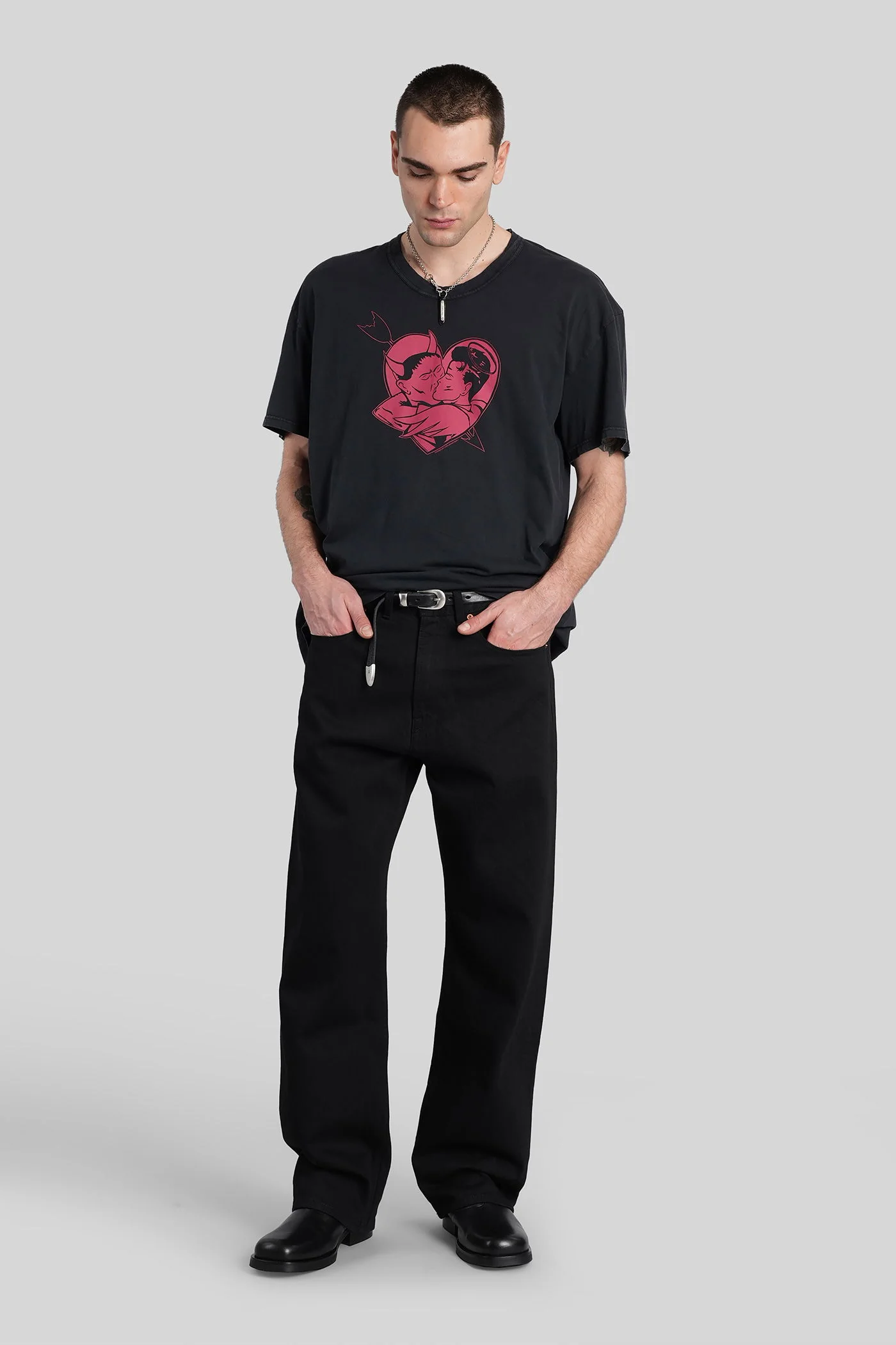 Loose t-shirt T-Shirt in black cotton - Image 2