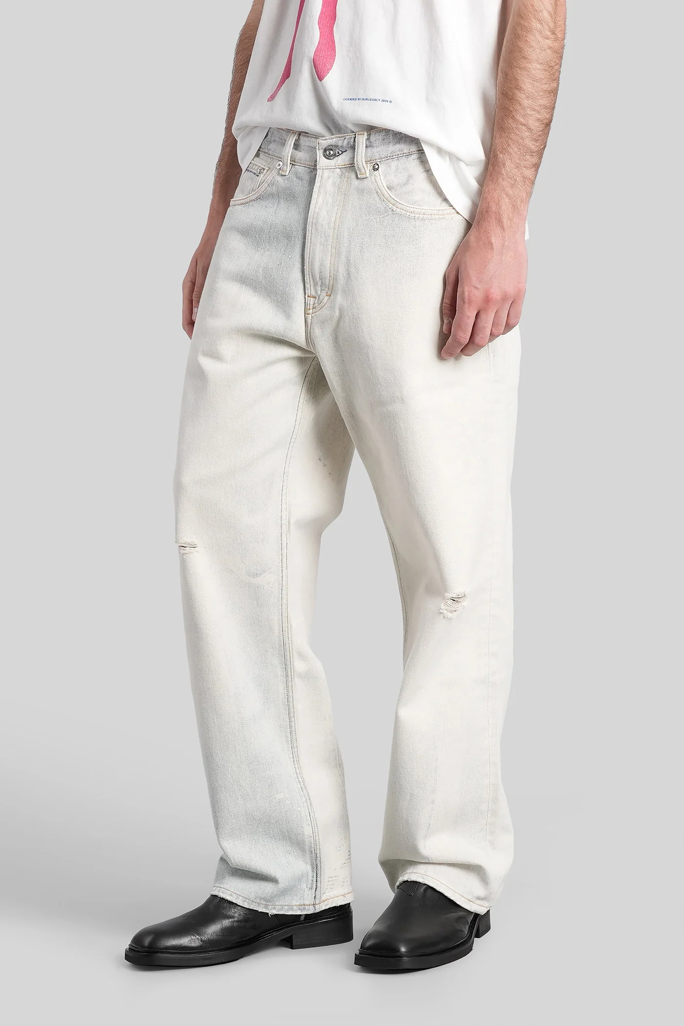 Third cut Jeans in beige denim - Image 4