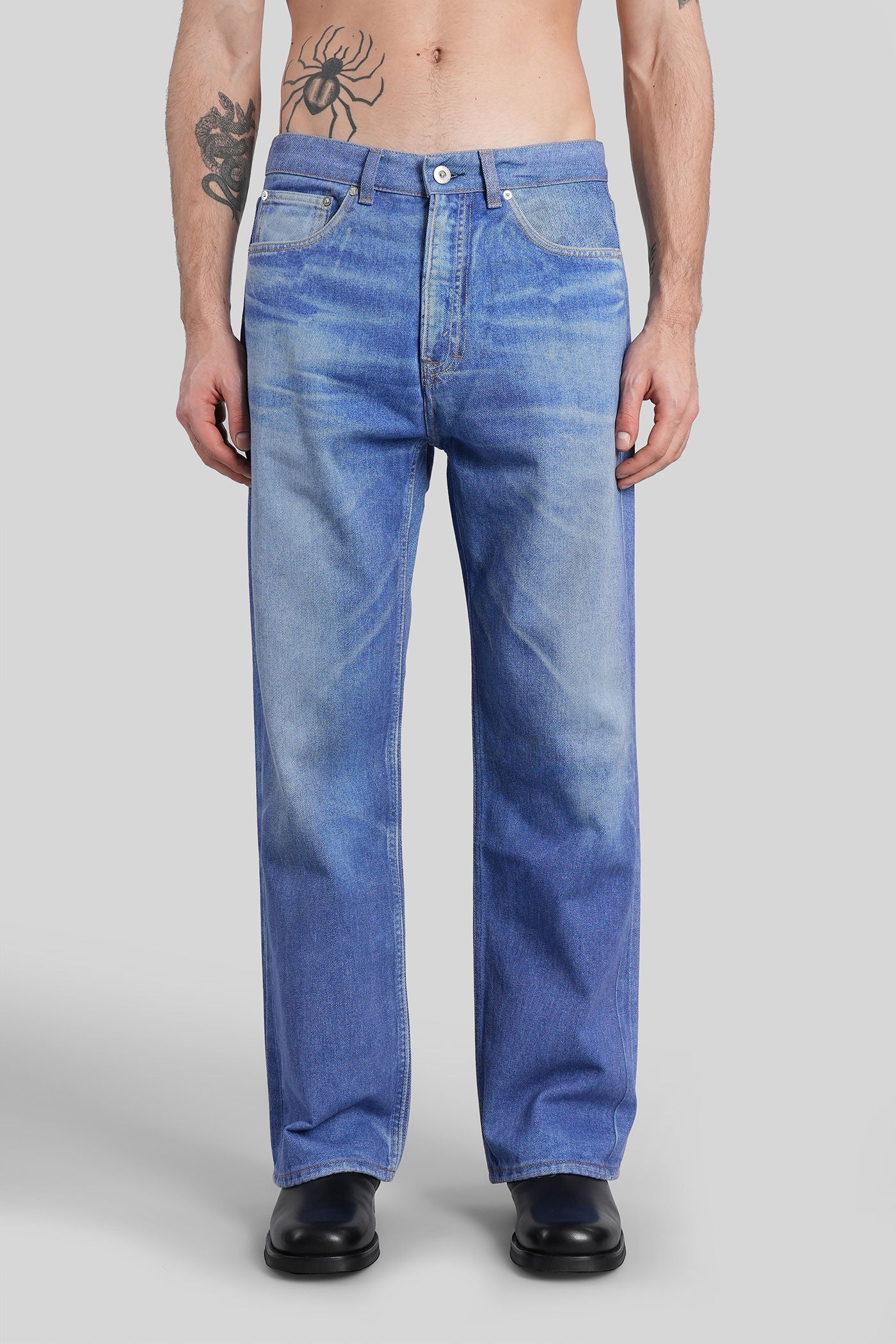 Third cut Jeans in blue cotton