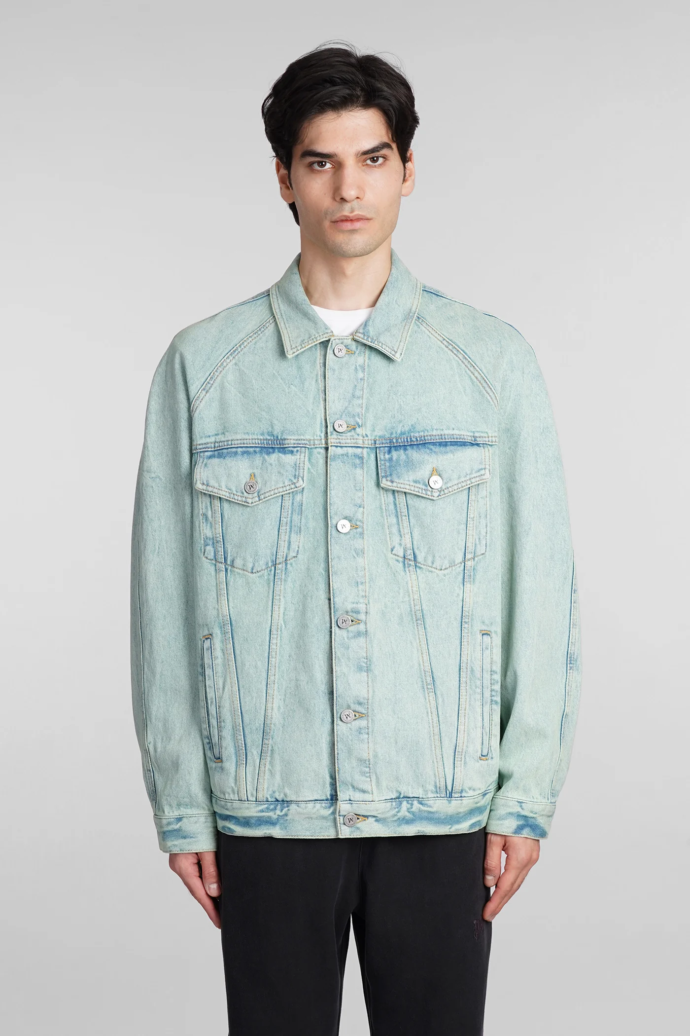 Denim Jackets in green cotton