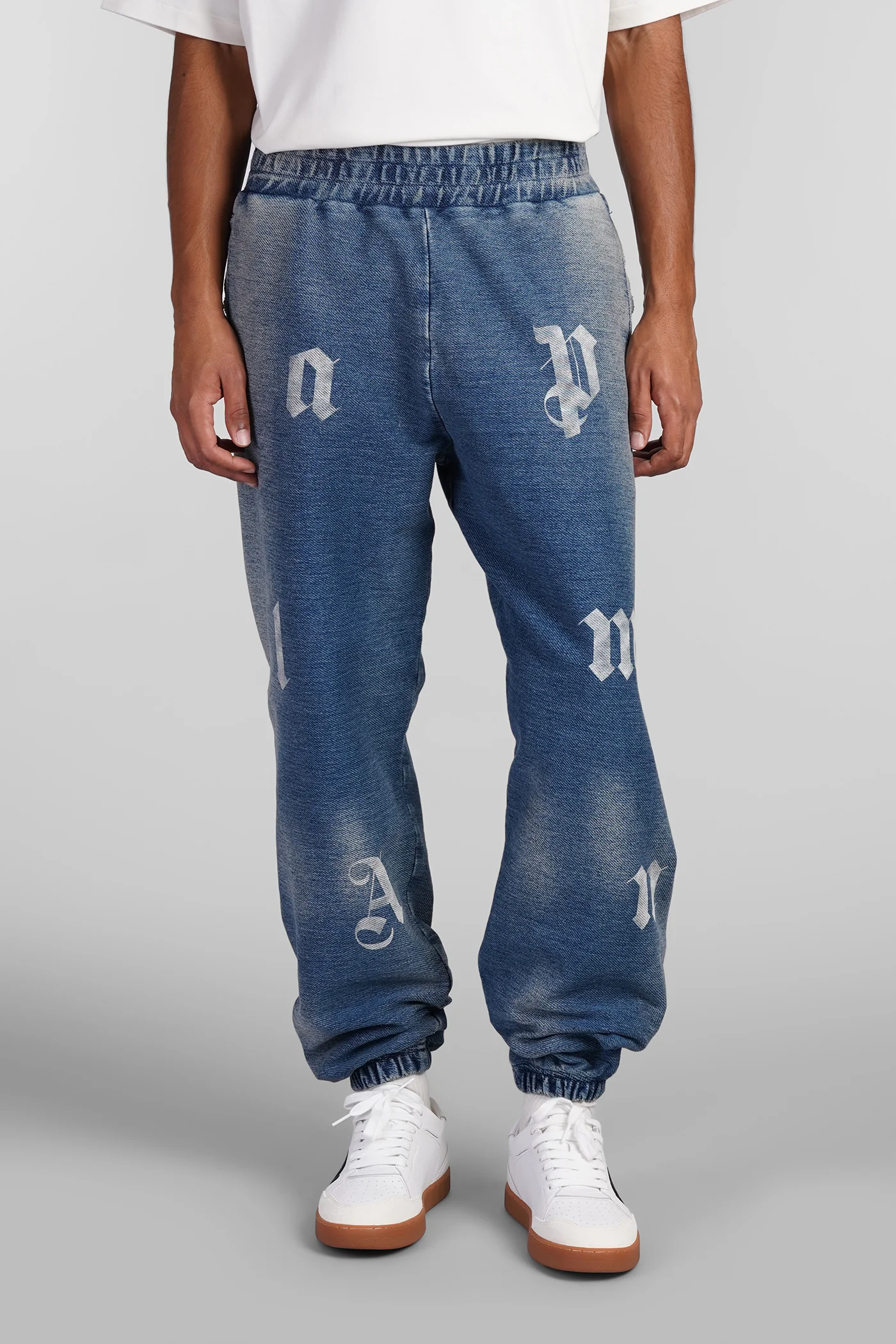 Pants in blue cotton