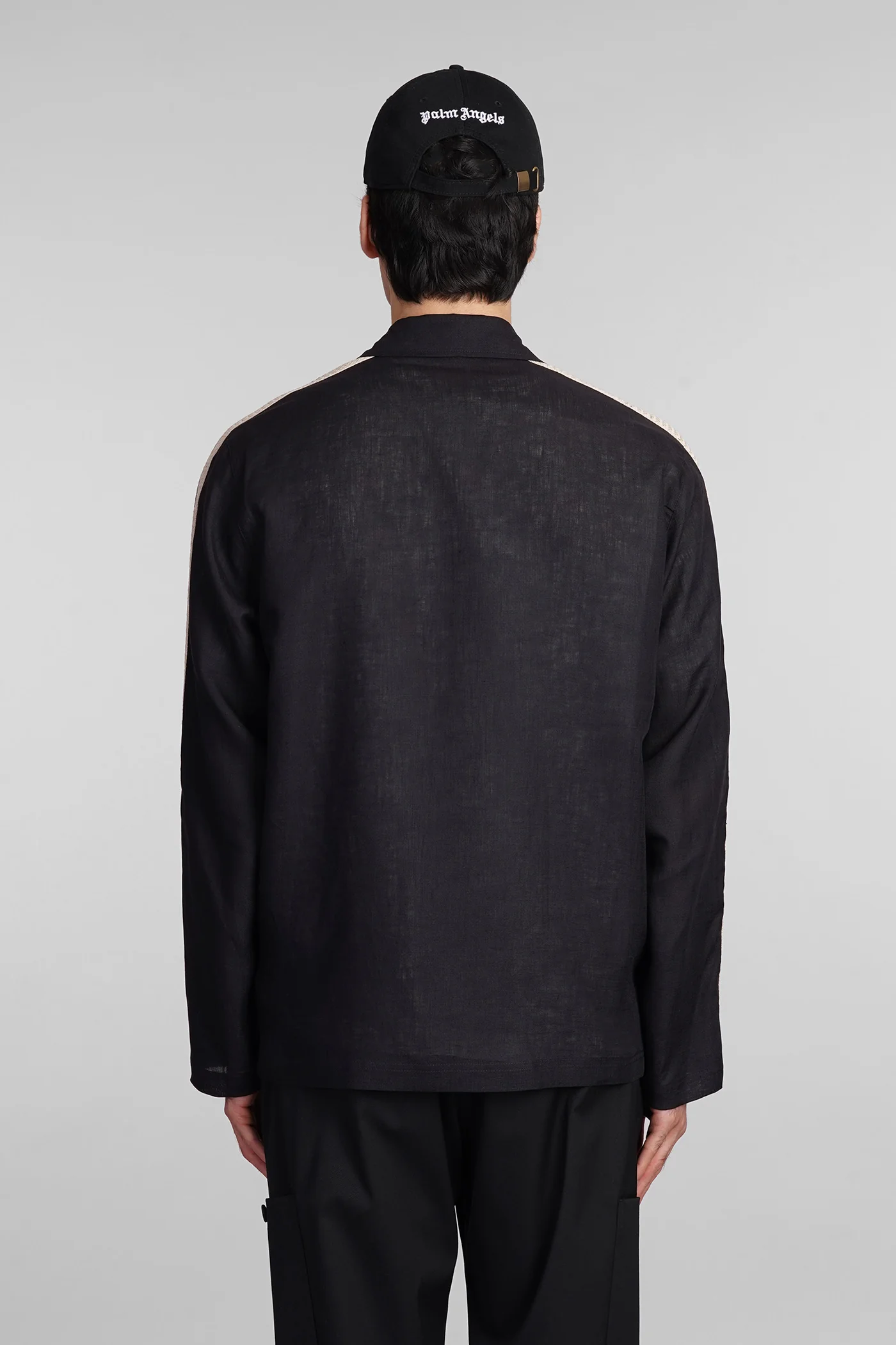 Shirt in black linen - Image 3