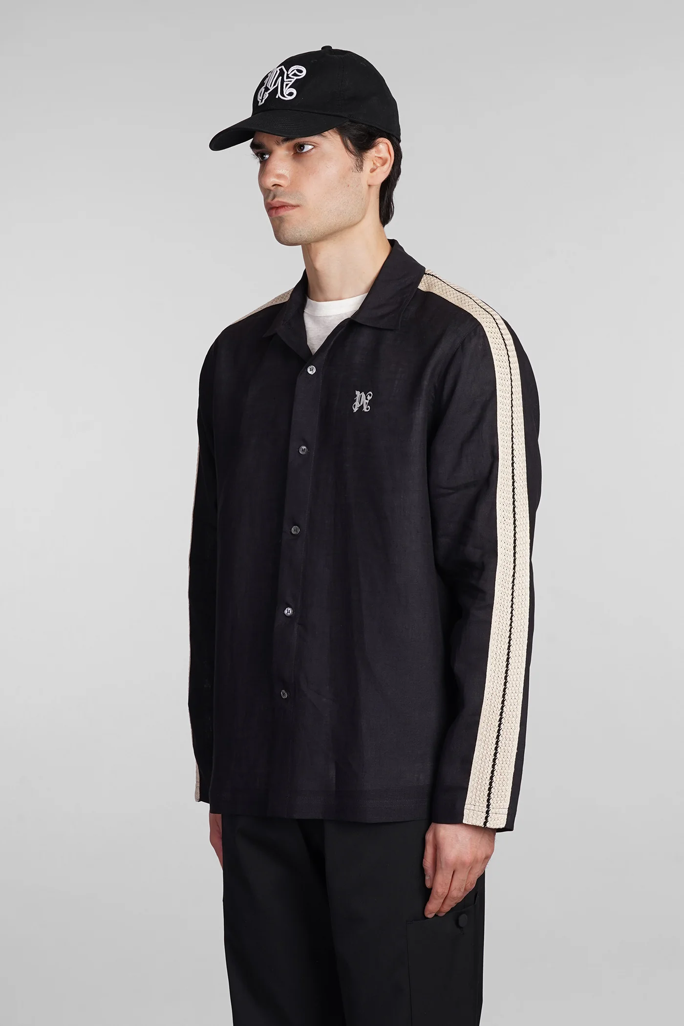 Shirt in black linen - Image 4