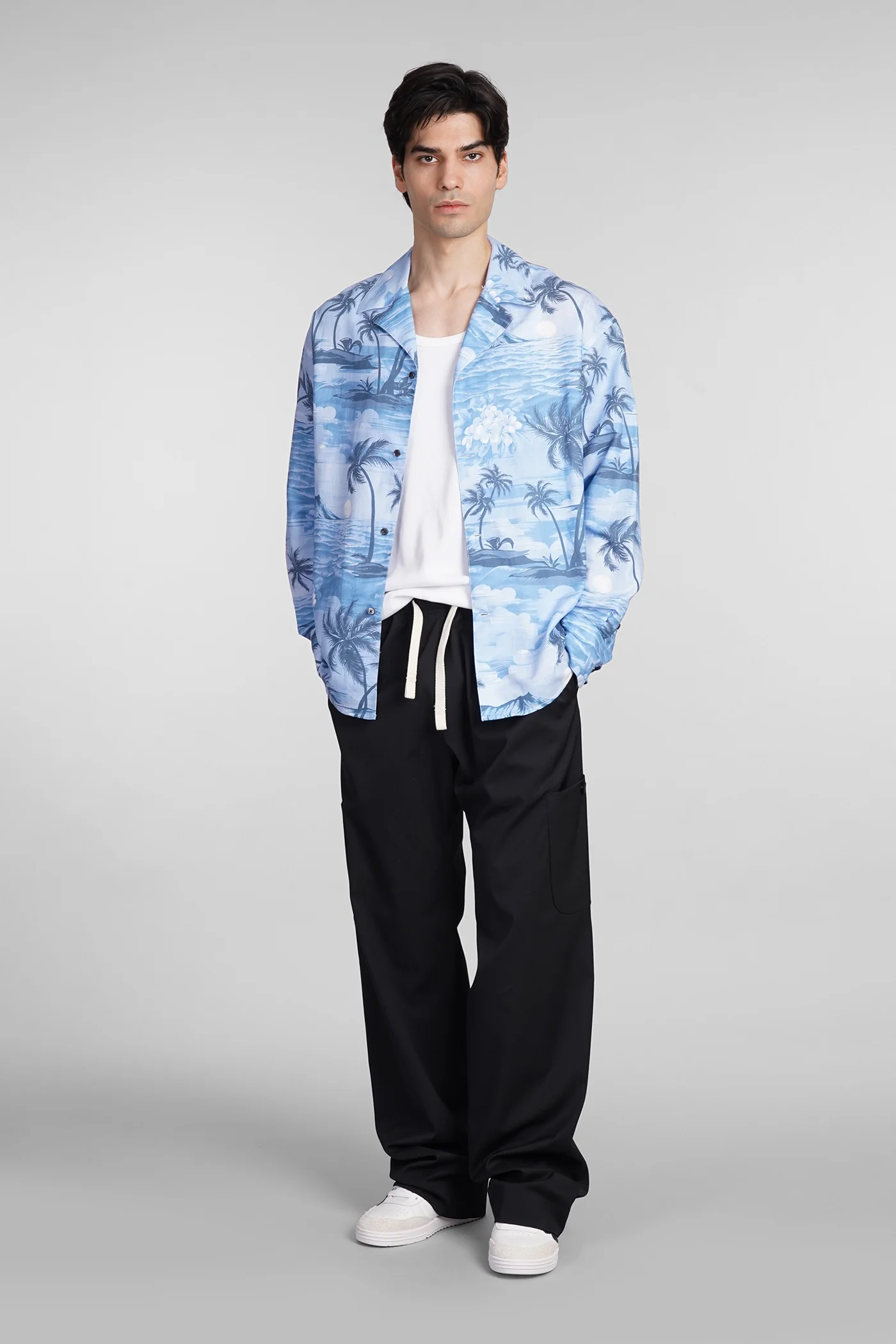 Shirt in blue linen - Image 2