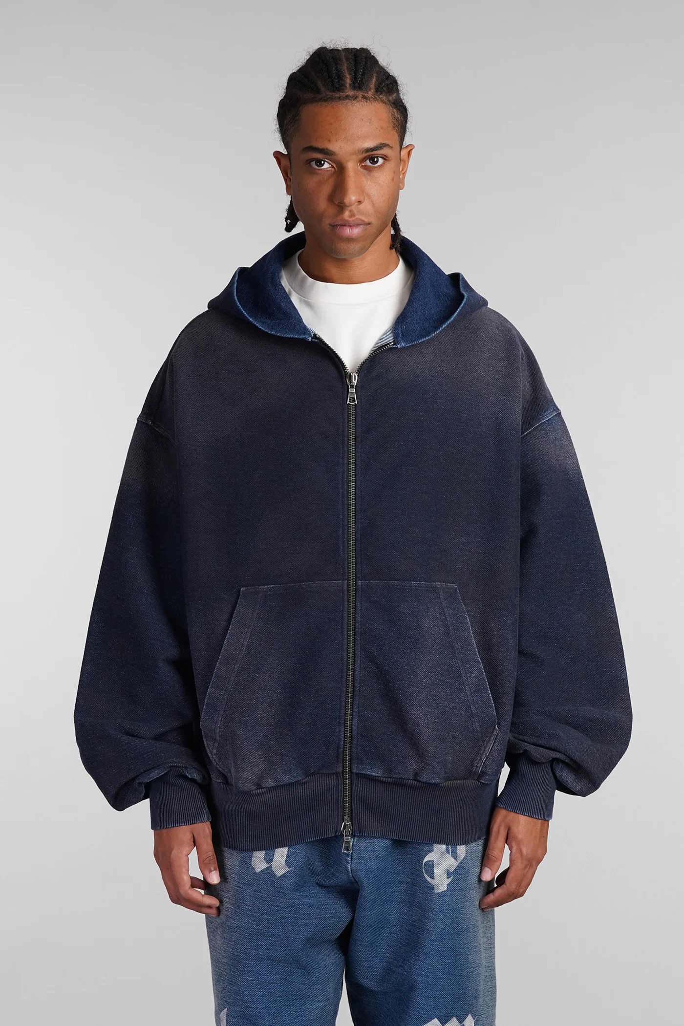 Sweatshirt in blue cotton