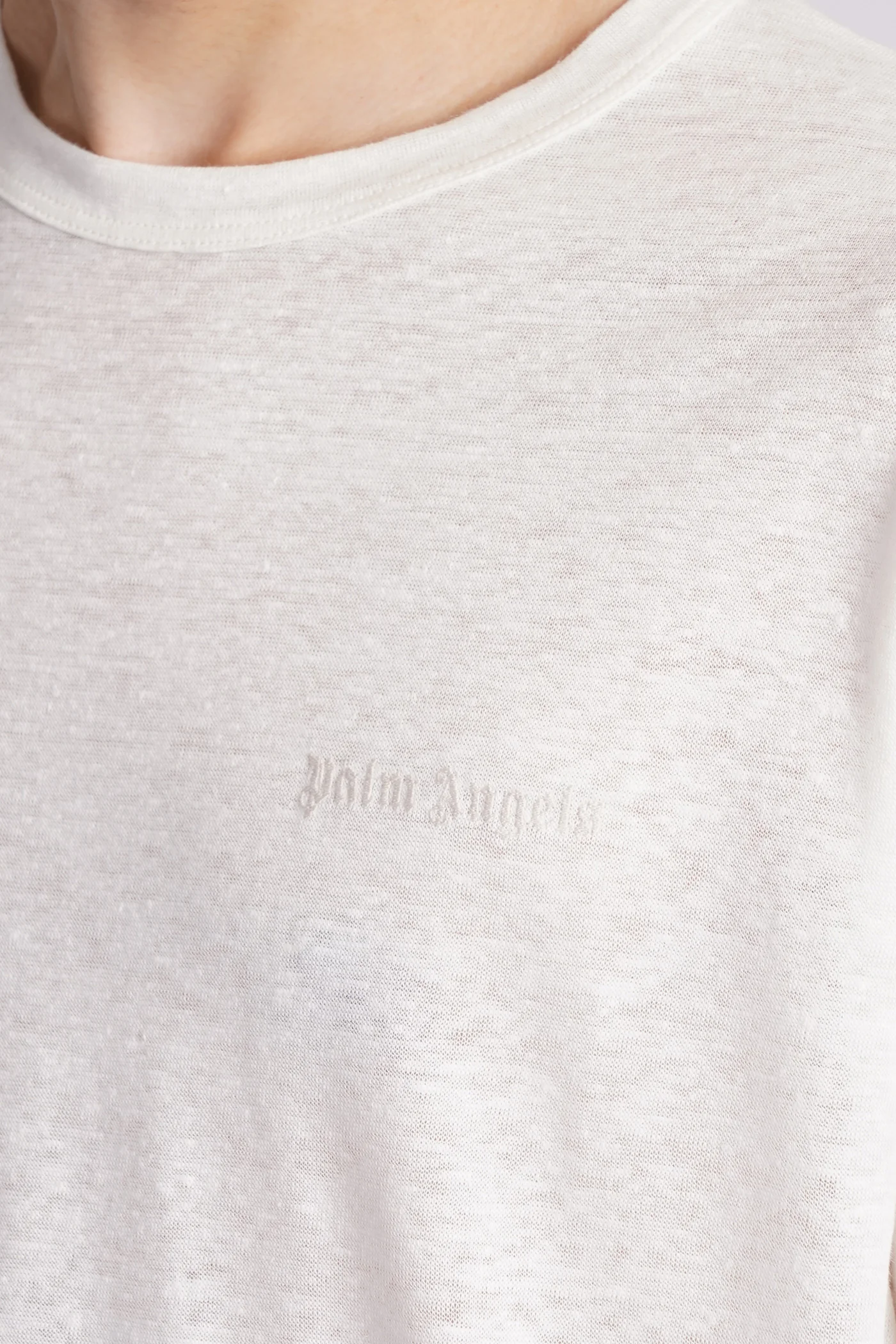 T-Shirt in beige linen - Image 5