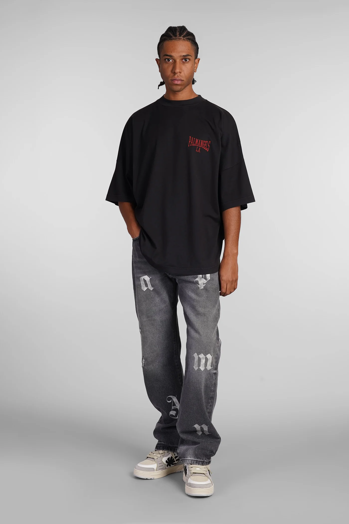 T-Shirt in black cotton - Image 2