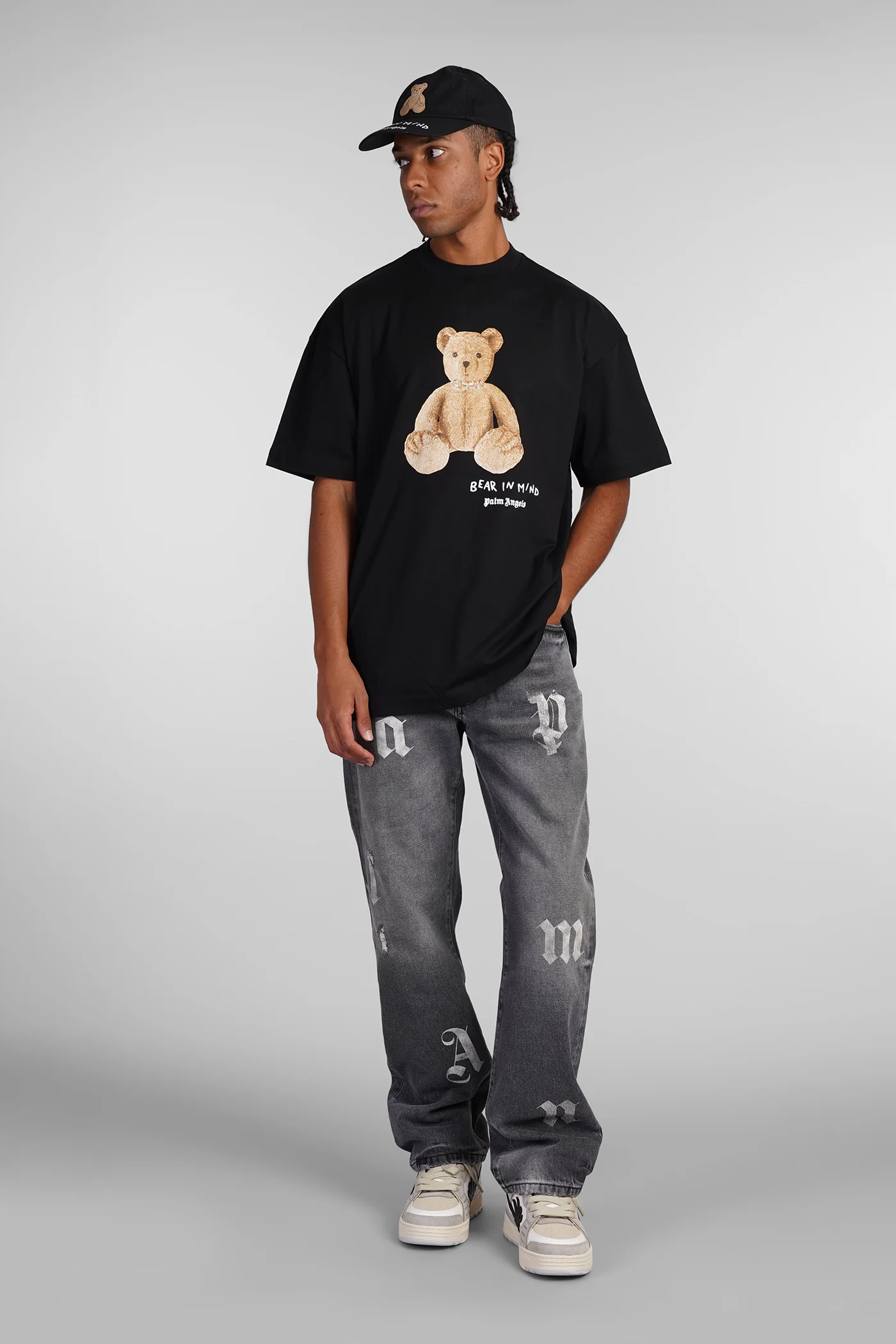 T-Shirt in black cotton - Image 2