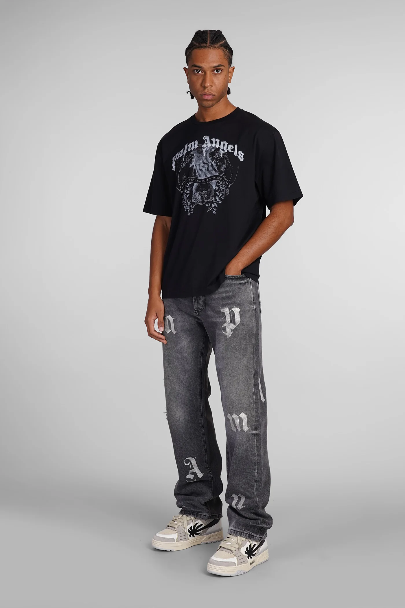 T-Shirt in black cotton - Image 2