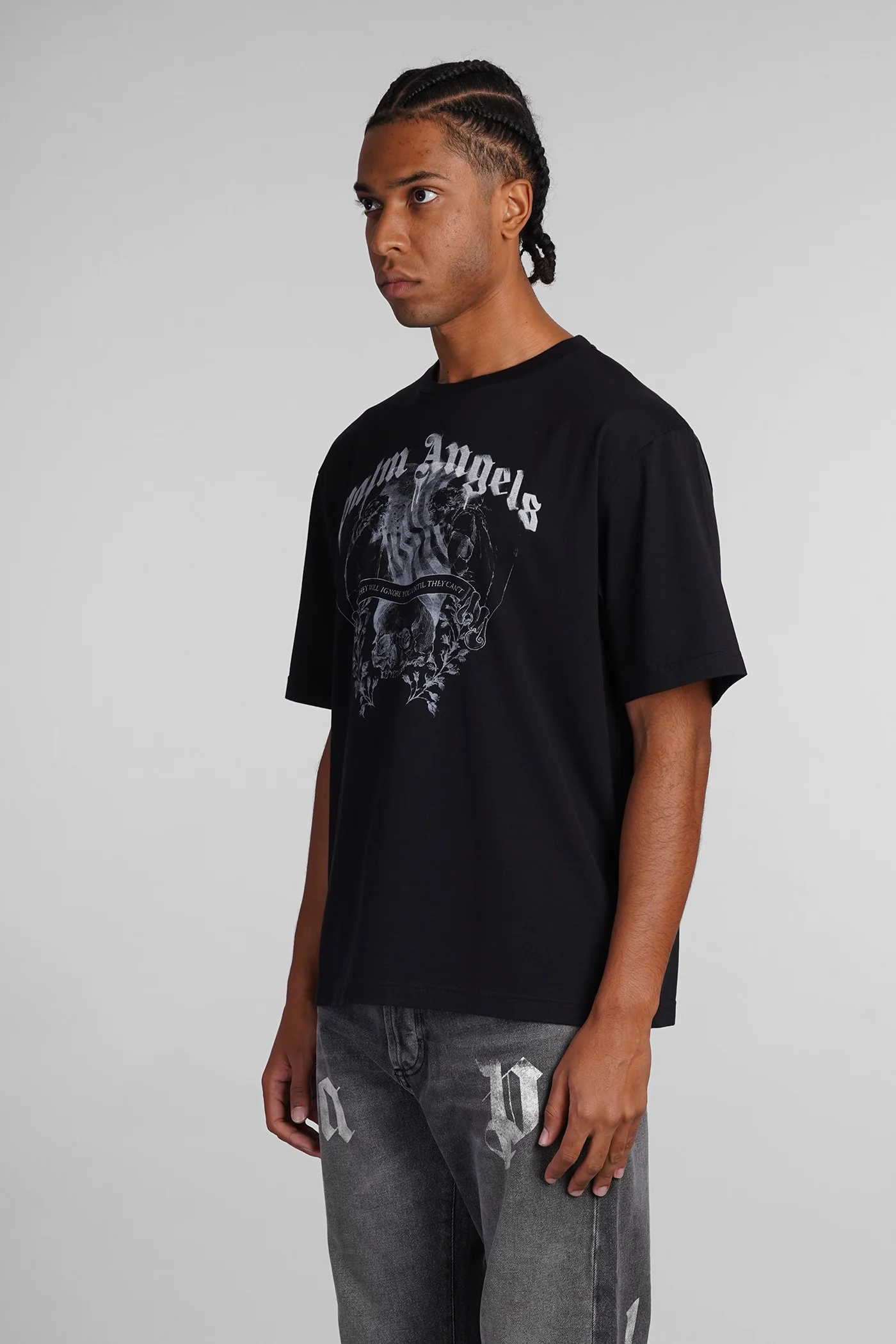 T-Shirt in black cotton - Image 4