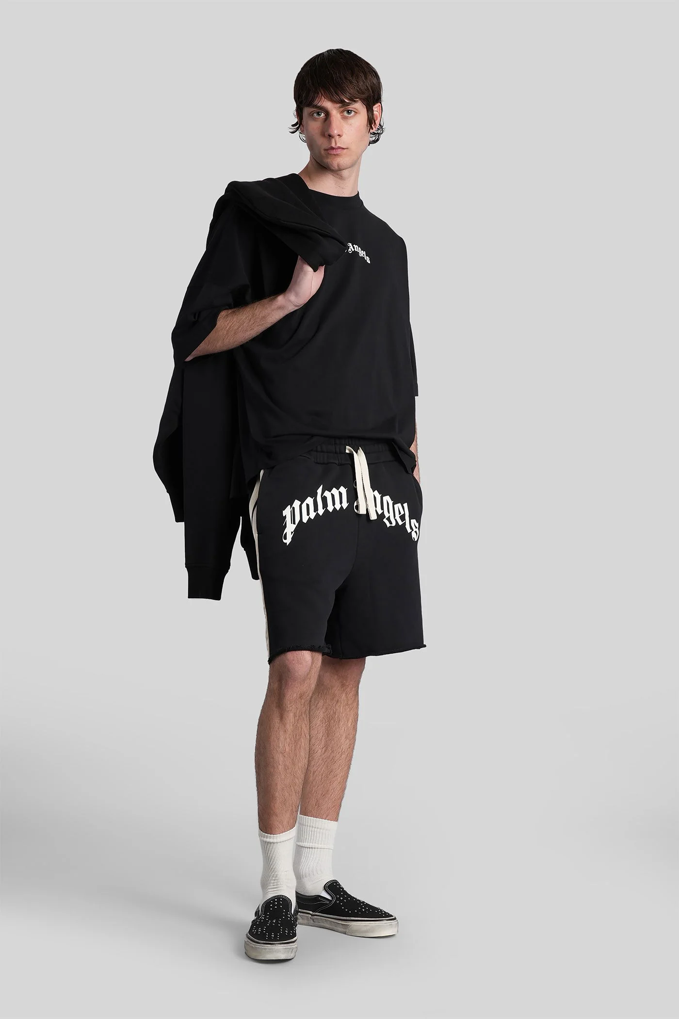 T-Shirt in black cotton - Image 2