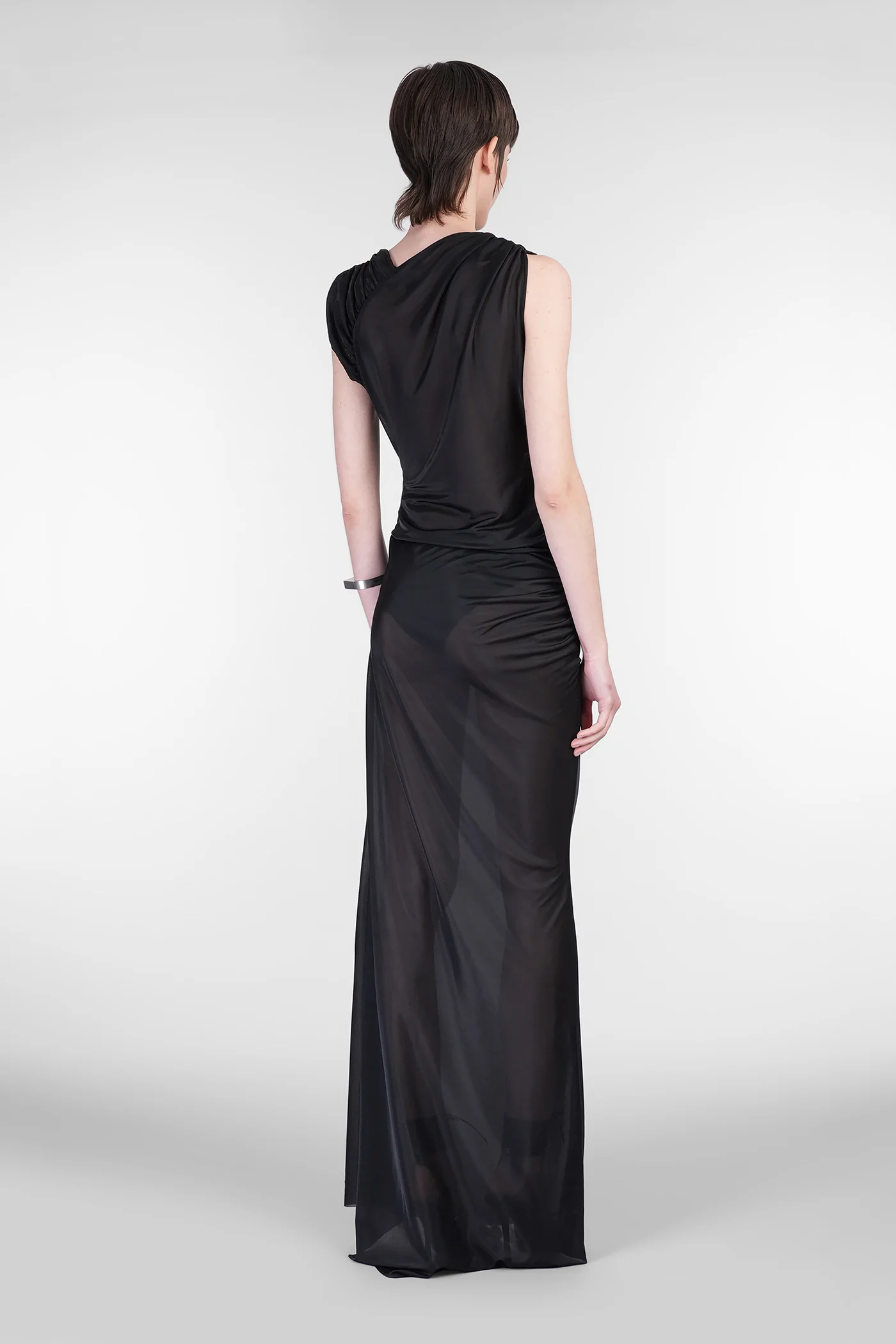 Corolla Long dress in black viscose - Image 3