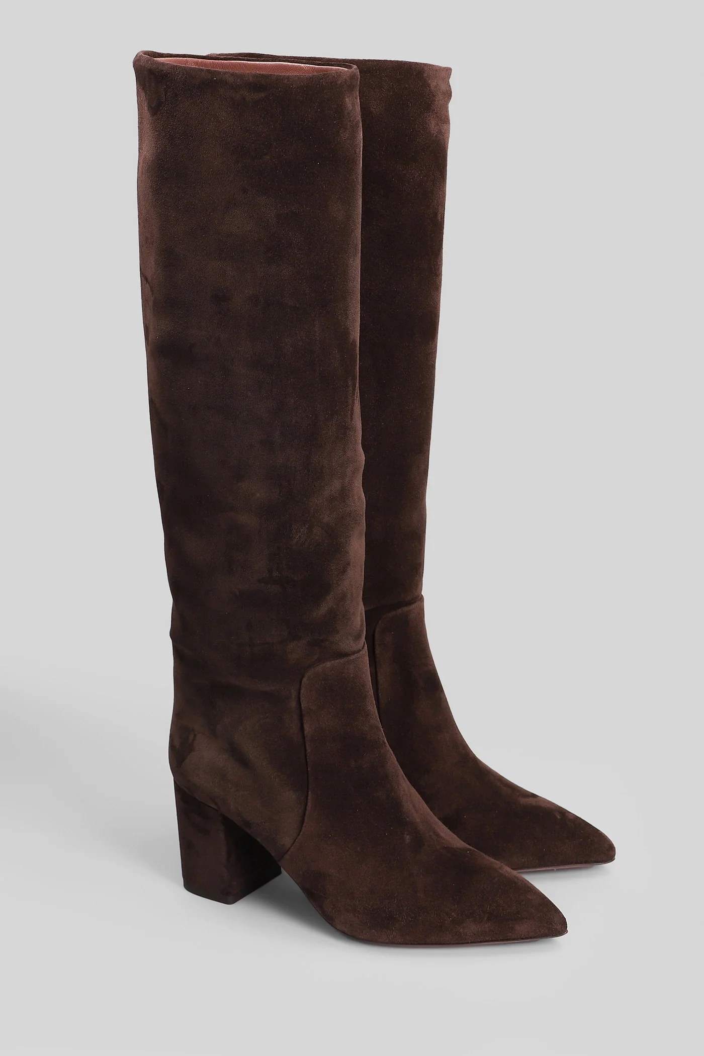 Anja Boot 70 High heels boots in brown suede - Image 2