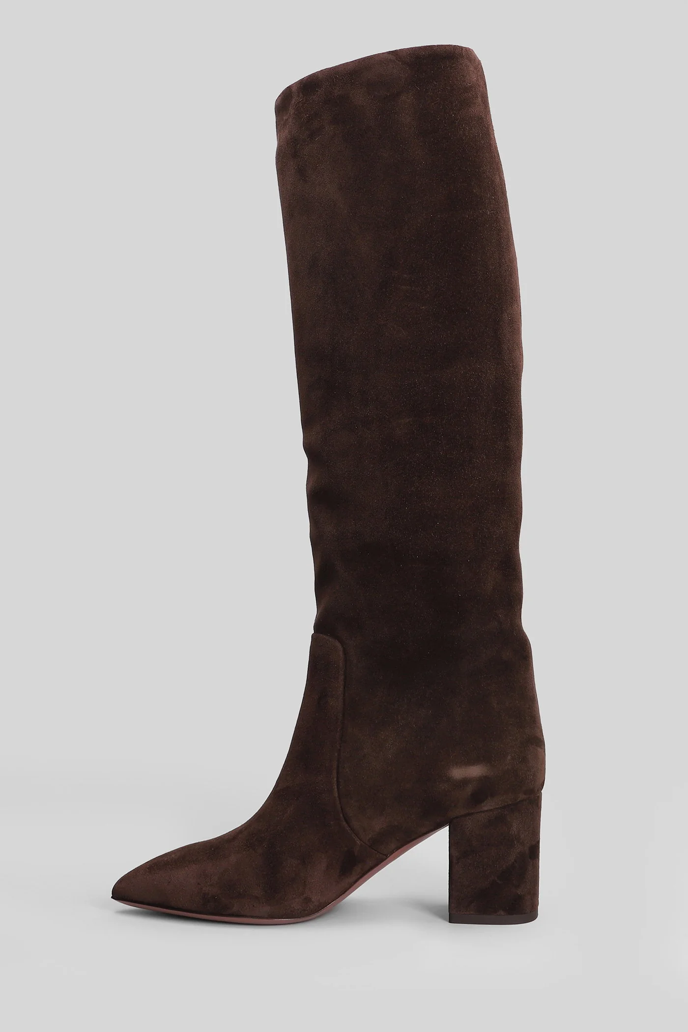 Anja Boot 70 High heels boots in brown suede - Image 3