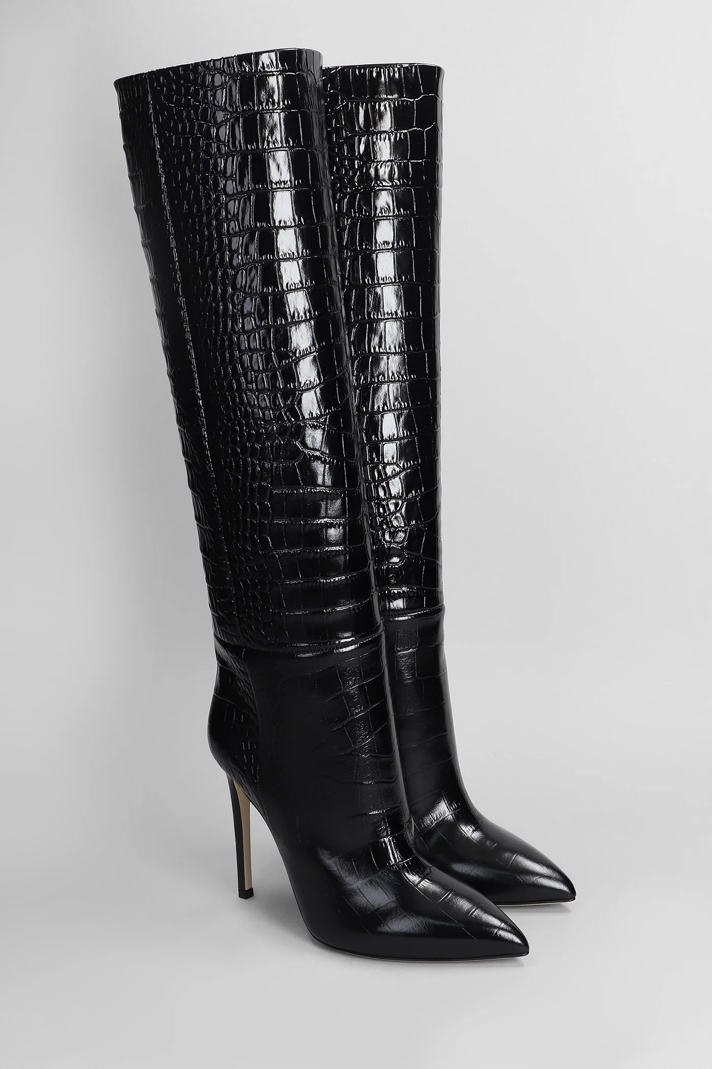 High heels boots in black leather - Image 2
