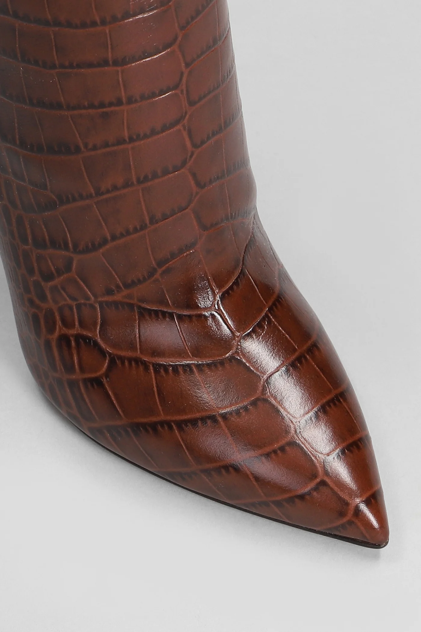 High heels boots in brown leather - Image 5