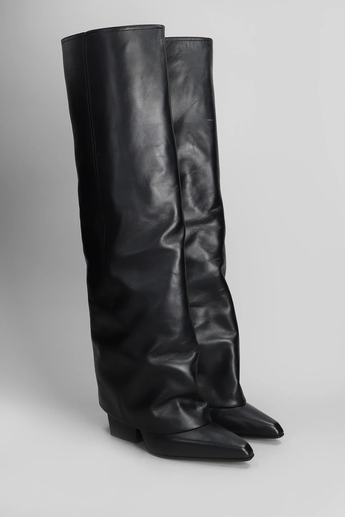 Jane Fold High heels boots in black leather - Image 2