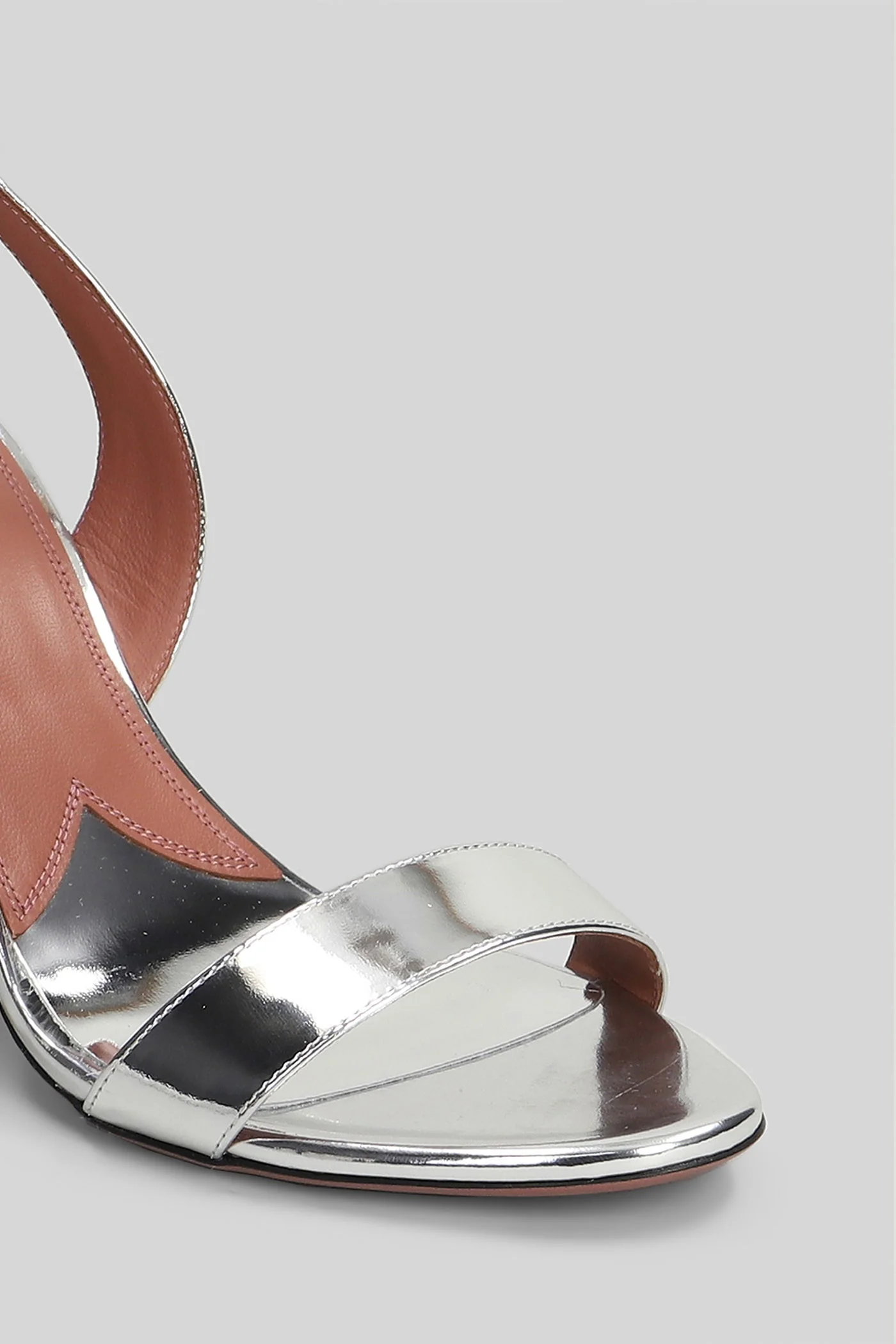 Vera Slingback 85 Sandals in silver leather - Image 5