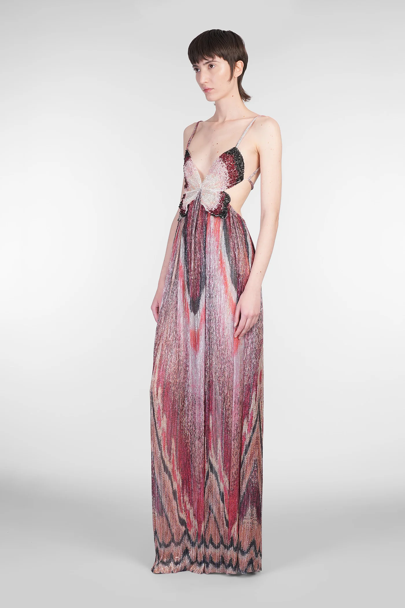 Long dress in multicolor polyamide - Image 4