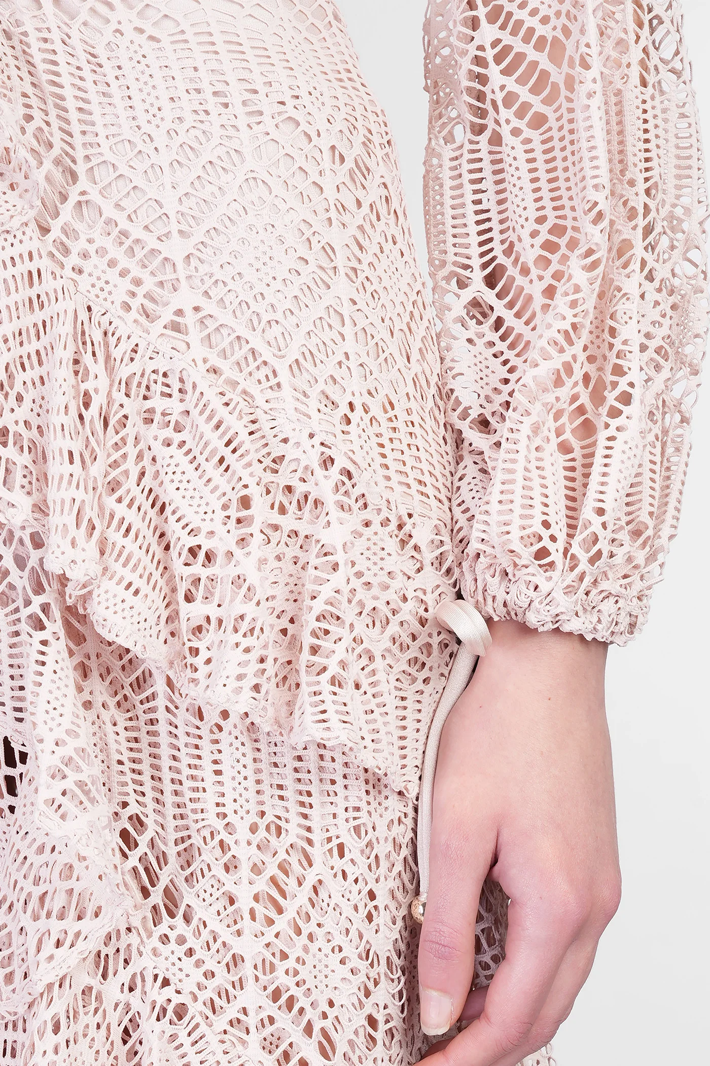 Long dress in rose-pink polyamide - Image 5